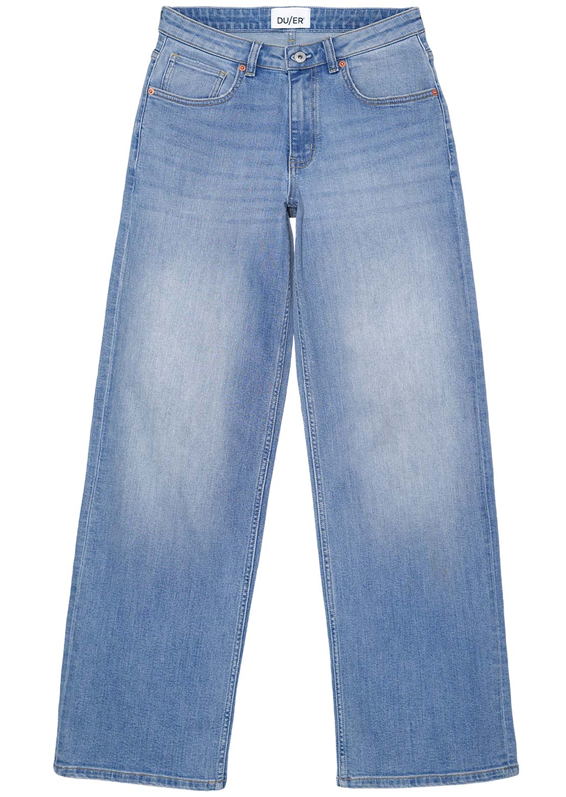 DUER Women's Performance Denim+ Mid Rise Loose Straight Pants Current