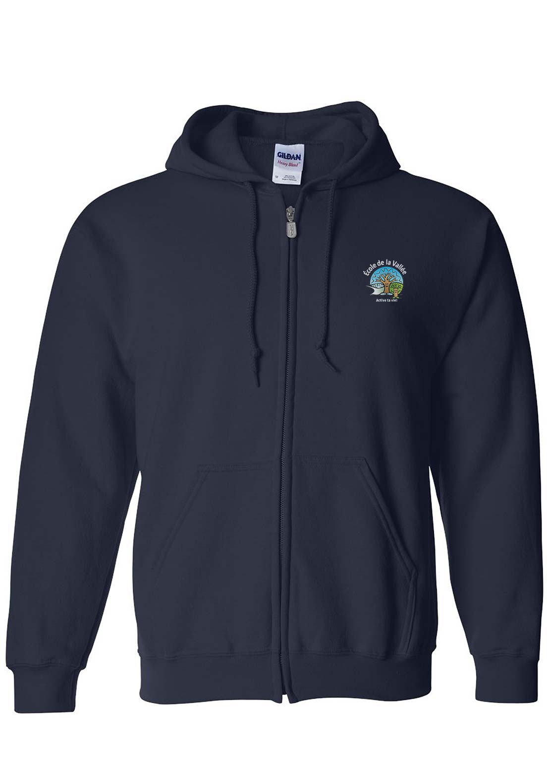 École De La Vallée Cotton Ouaté Zip Adulte Navy