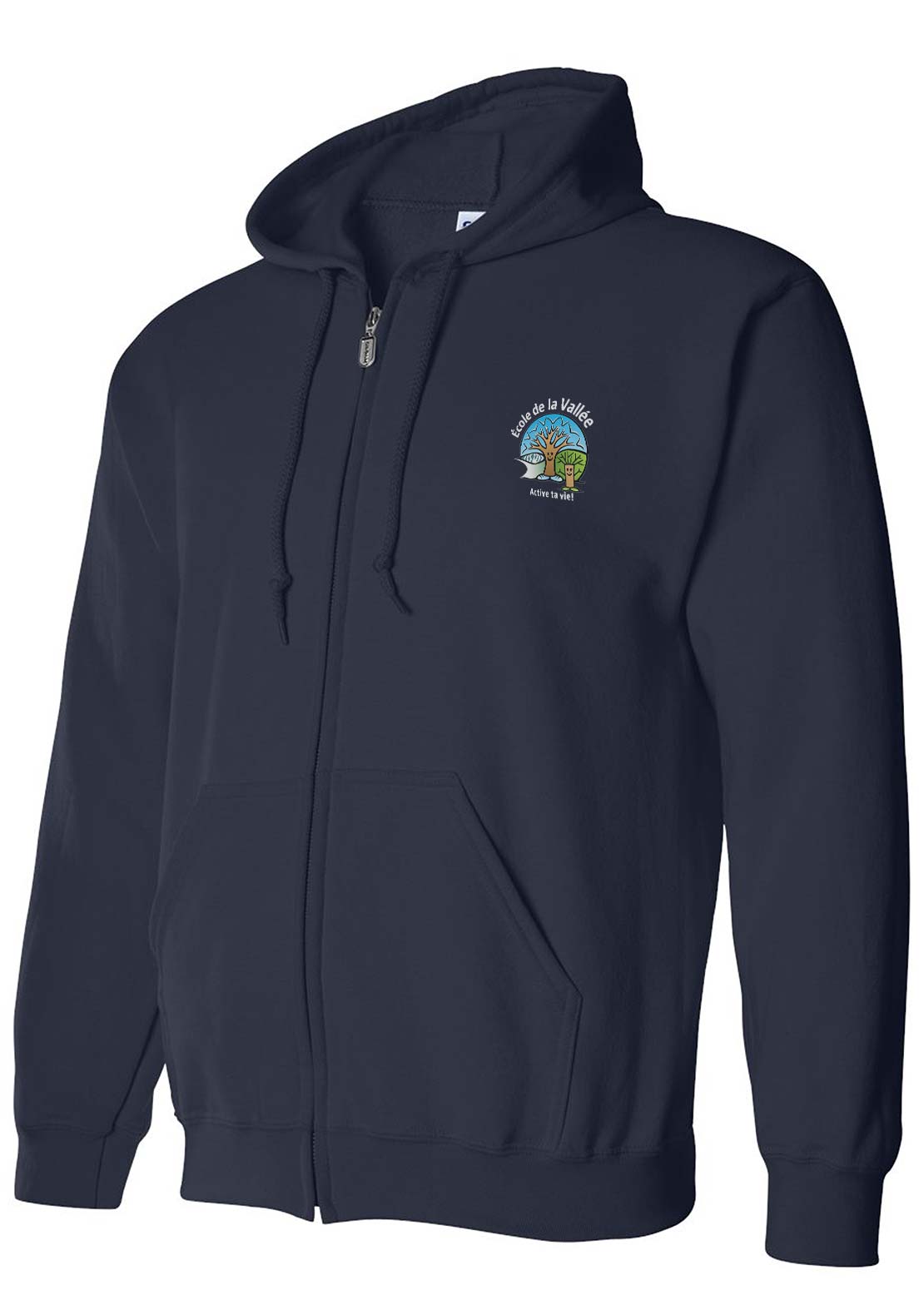 École De La Vallée Cotton Ouaté Zip Adulte Navy