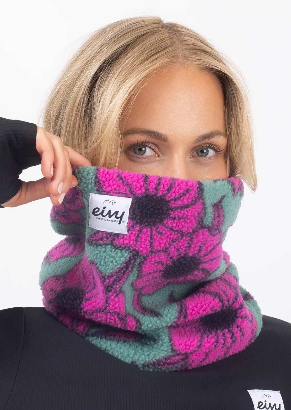 Eivy Women's Beanie Sherpa Neckwarmer Turquoise Flower