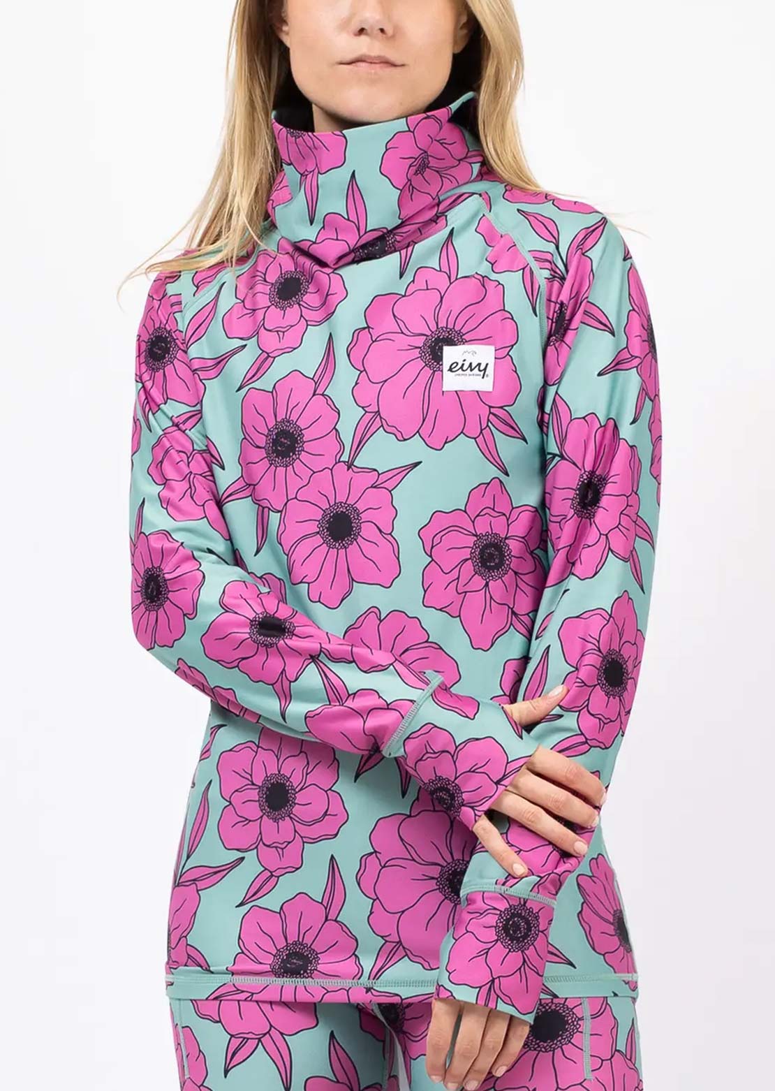 Eivy Women's Icecold Gaiter Top Turquoise Flower