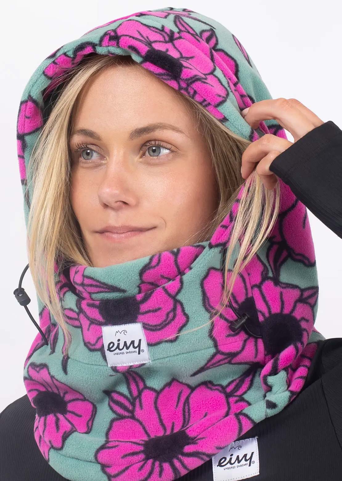 Eivy Women's Mandy Fleece Balaclava Turquoise Flower