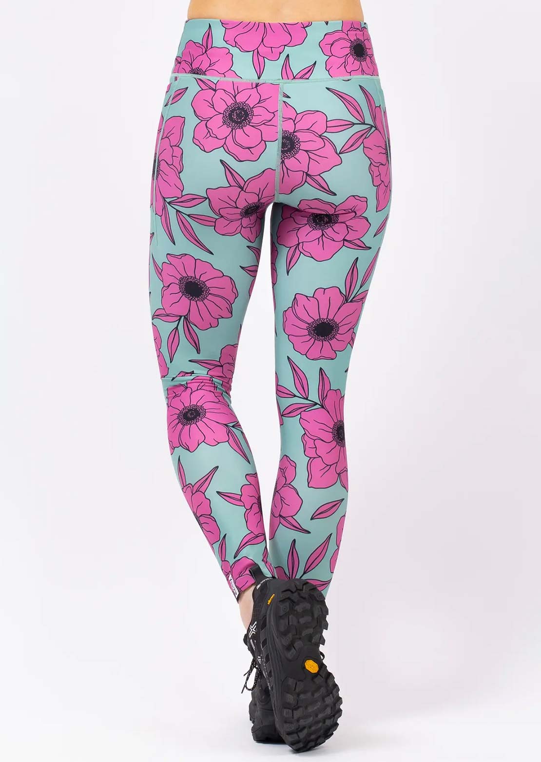 Eivy Women's Pocket Tights Turquoise Flower