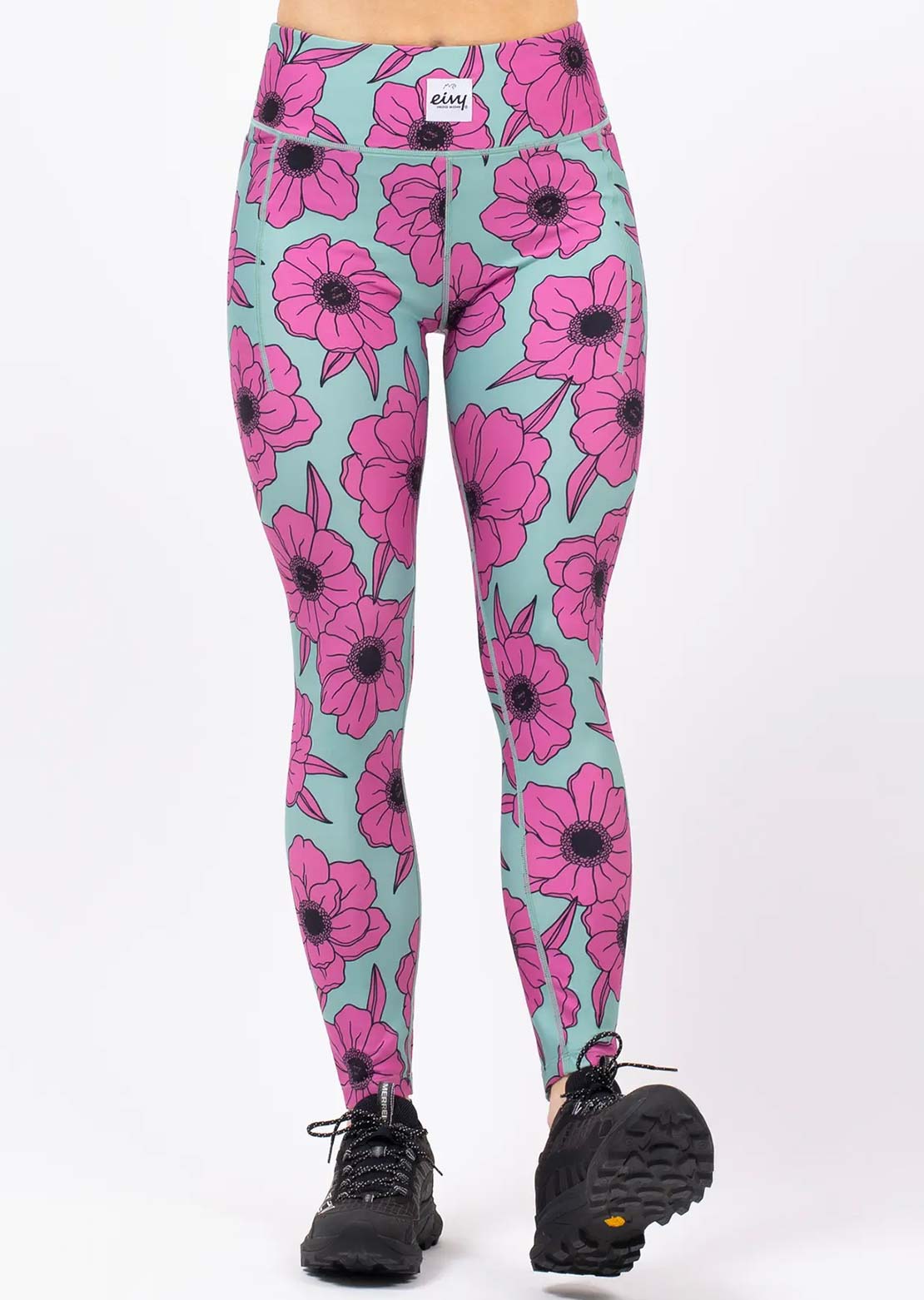 Eivy Women's Pocket Tights Turquoise Flower