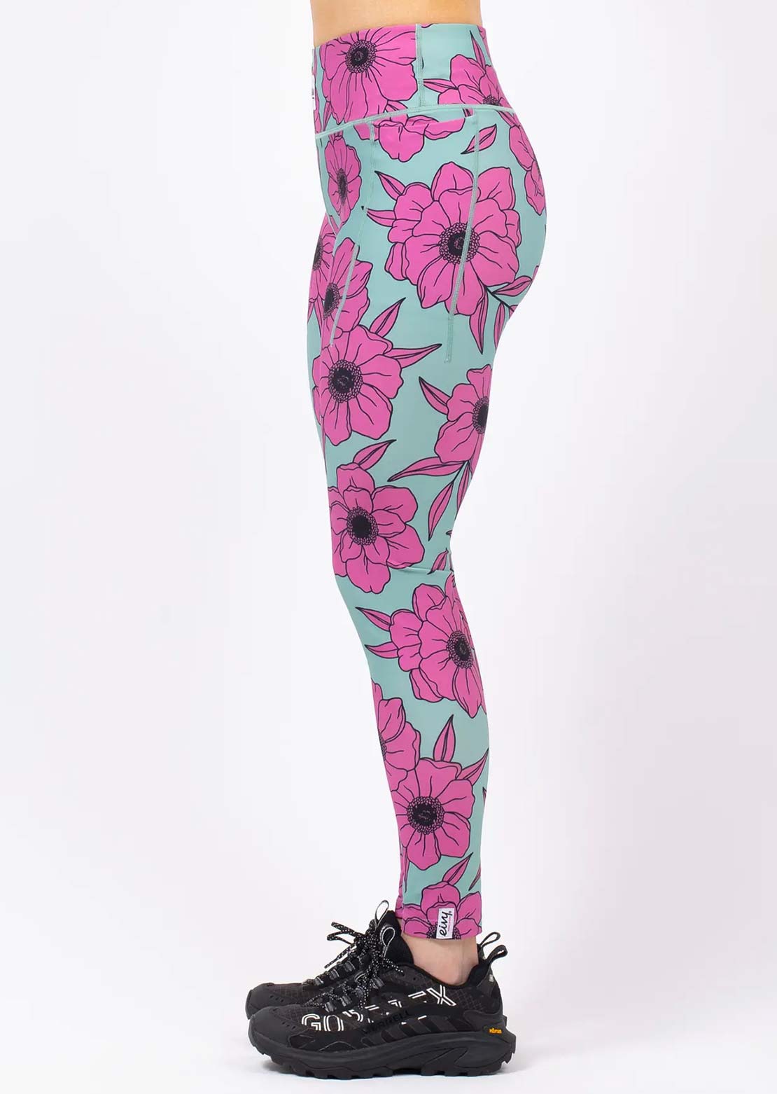 Eivy Women's Pocket Tights Turquoise Flower