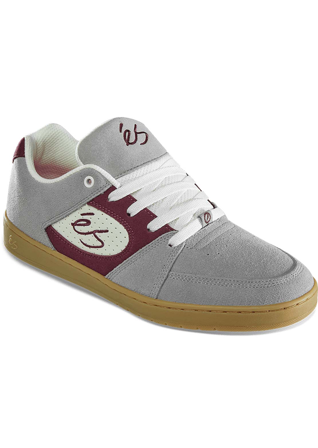 ES Men's Accel Slim Skate Shoes Grey/Burgundy