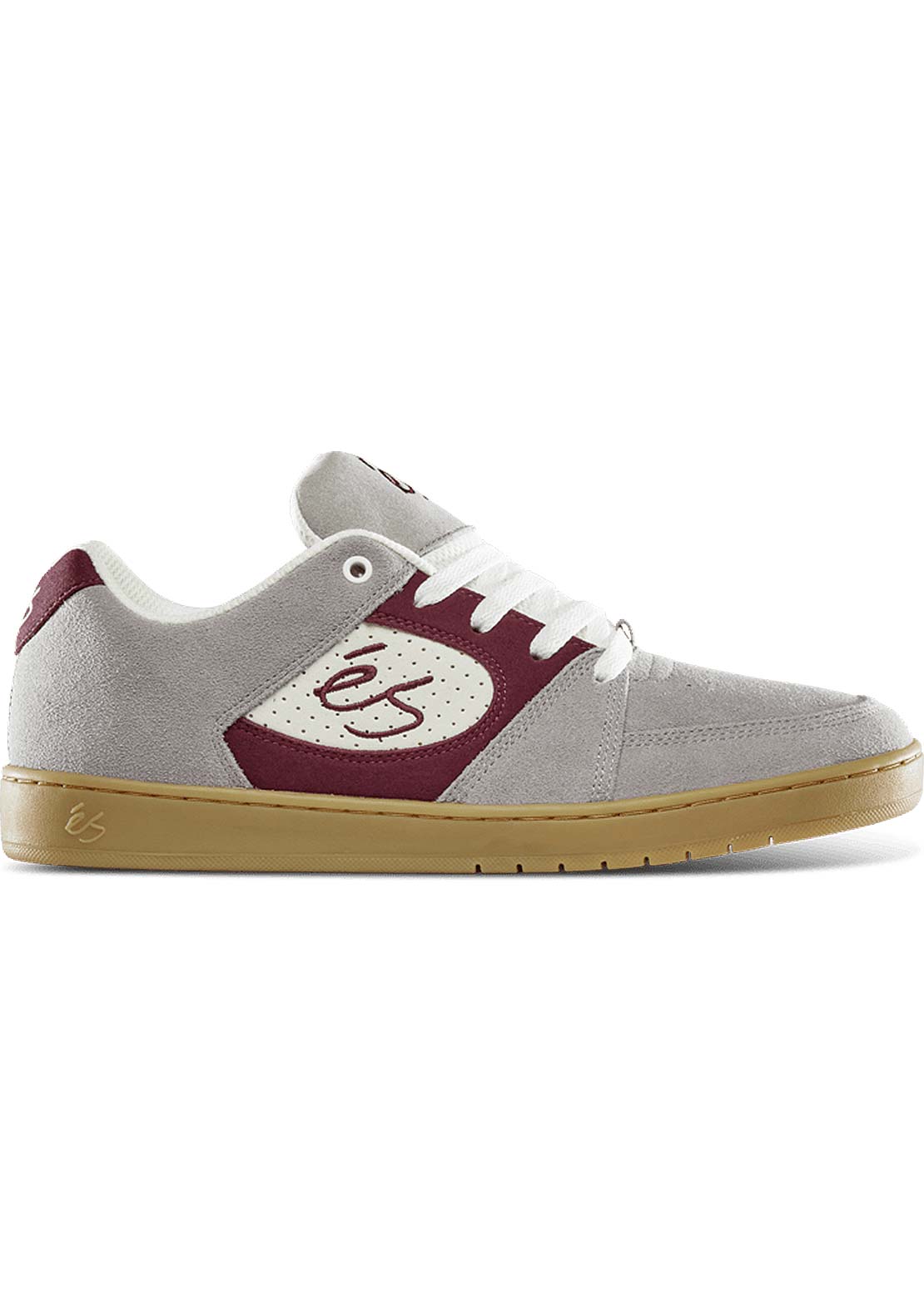 ES Men's Accel Slim Skate Shoes Grey/Burgundy