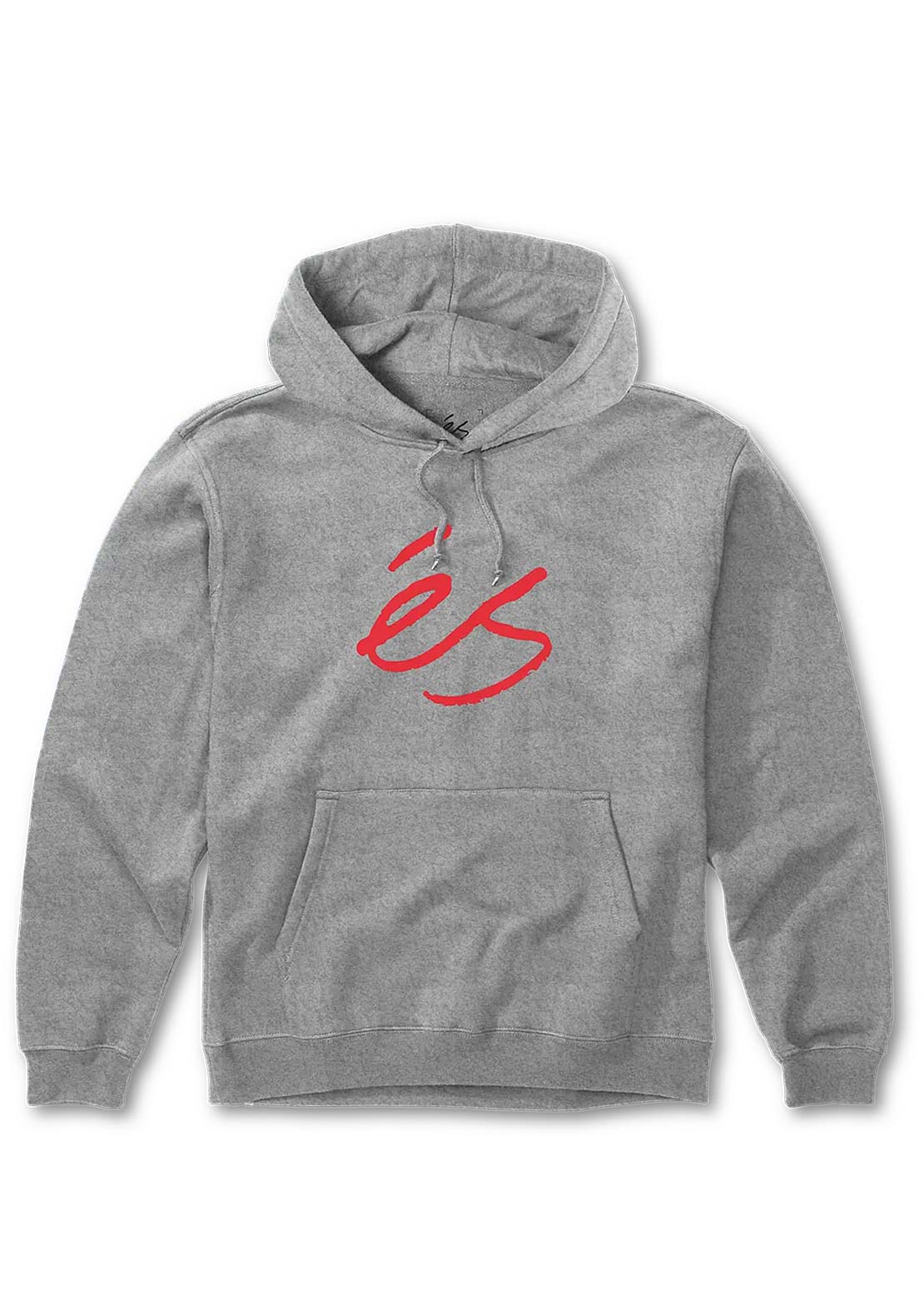 ES Men's Script Fleece Hood Grey/Red