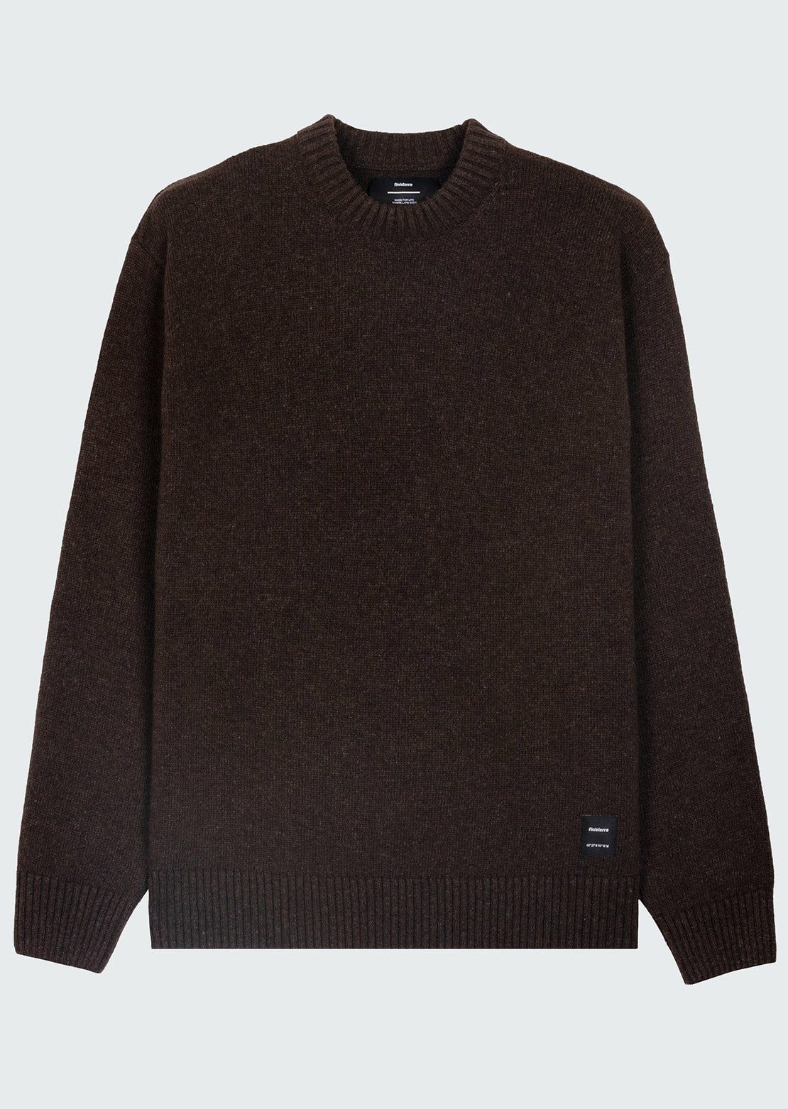 Finisterre Men's Escall Crewneck Sweater Coffee Brown