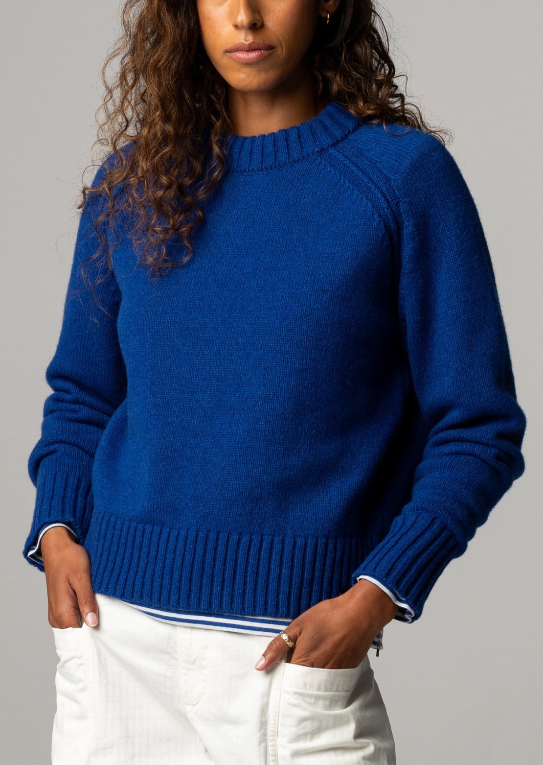 Finisterre Women's Anvon Crewneck Sweater Royal Blue