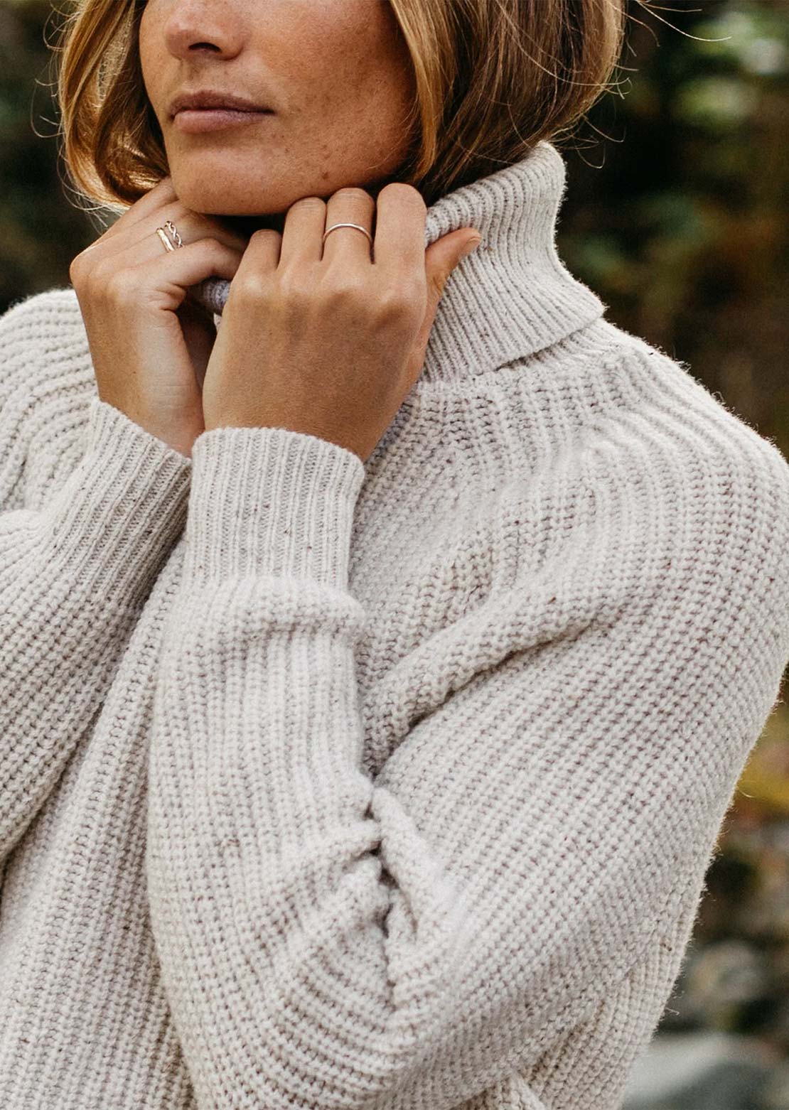 Finisterre Women's Mora Roll Neck Ecru