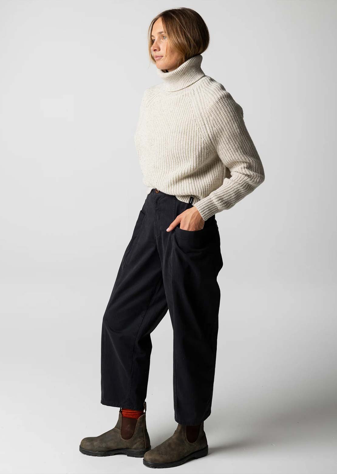 Finisterre Women's Mora Roll Neck Ecru