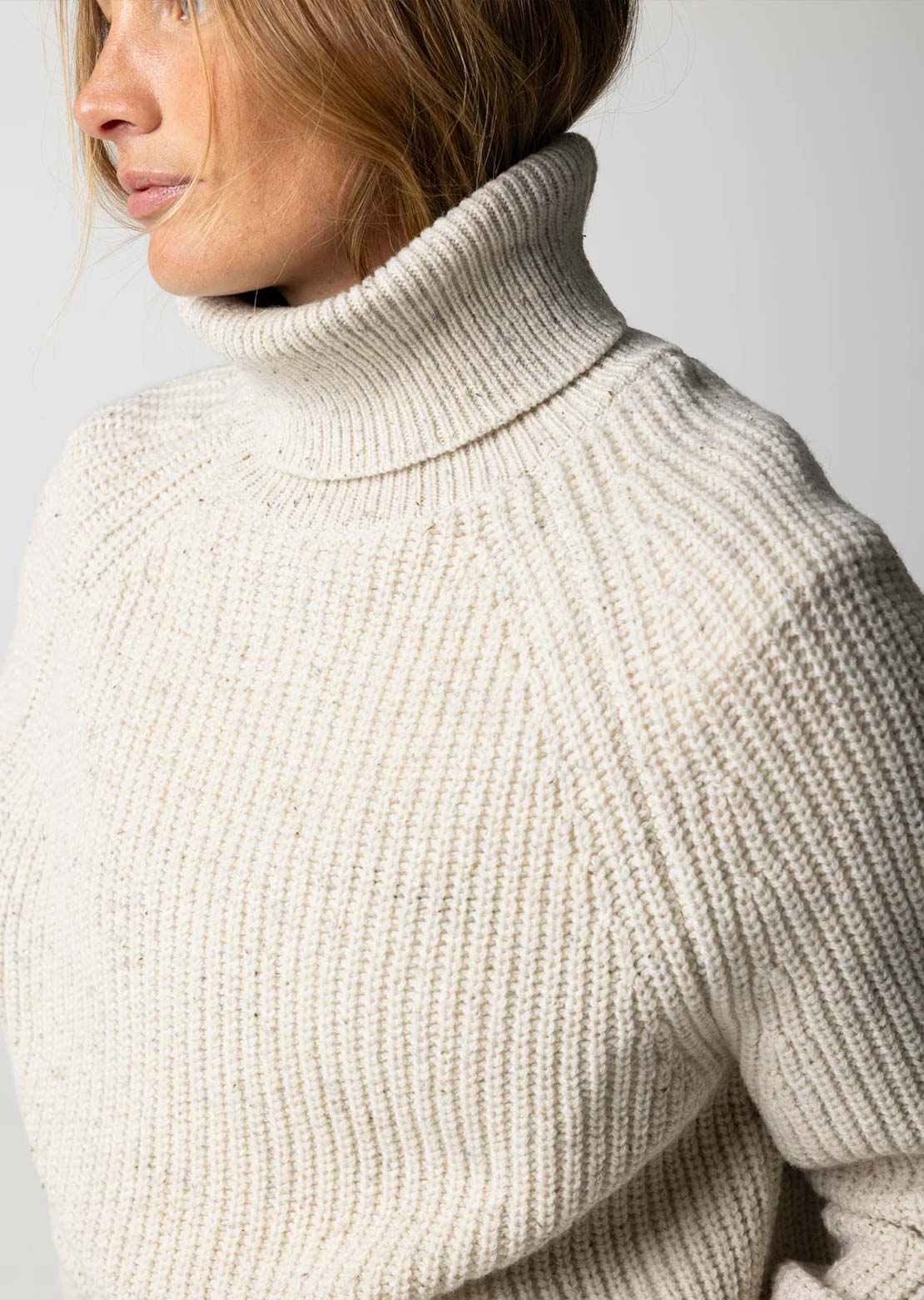 Finisterre Women's Mora Roll Neck Ecru