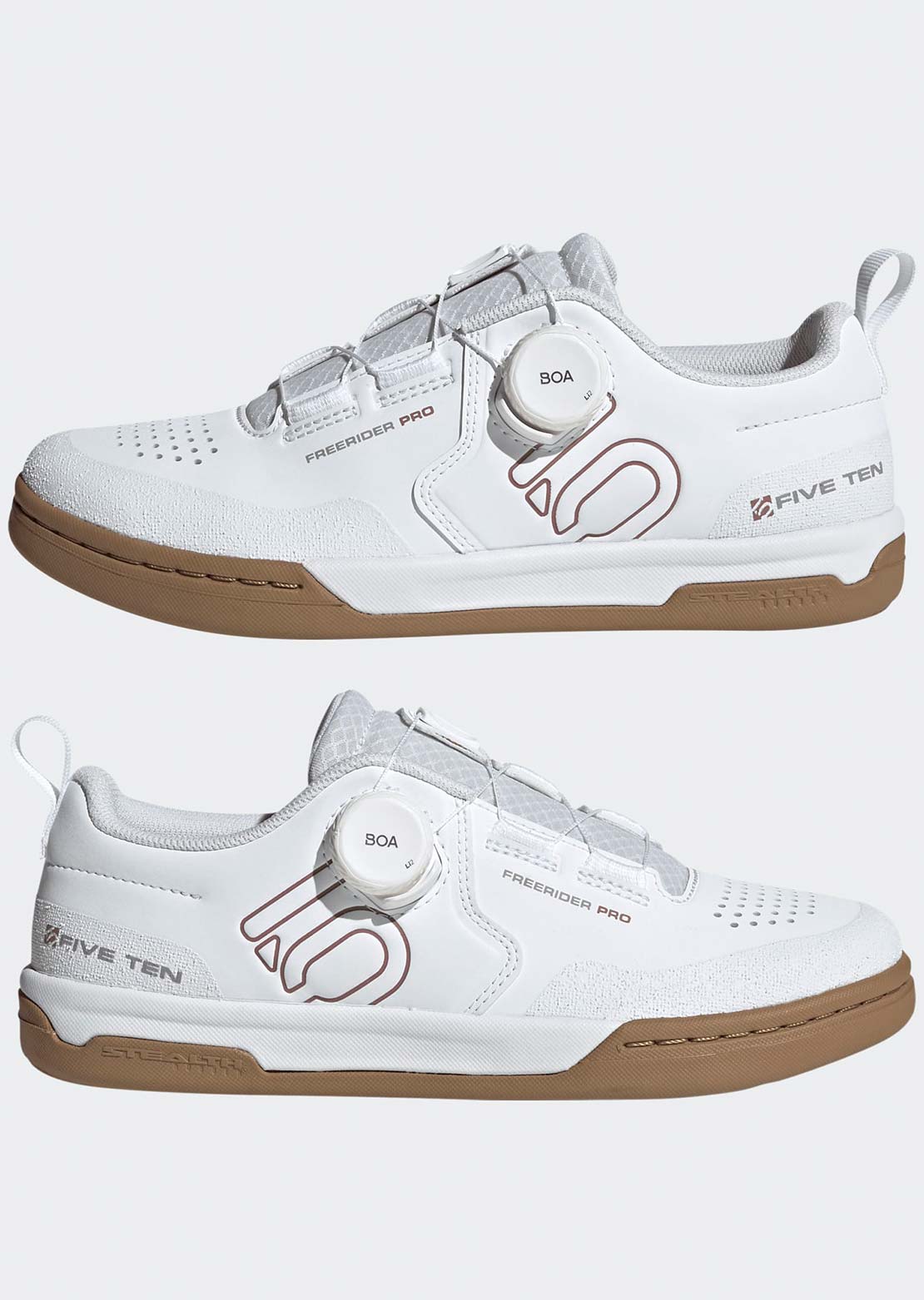 Five Ten Women's Freerider Pro Boa Mountain Bike Shoes FTWR White/Warm Clay/Gray Three