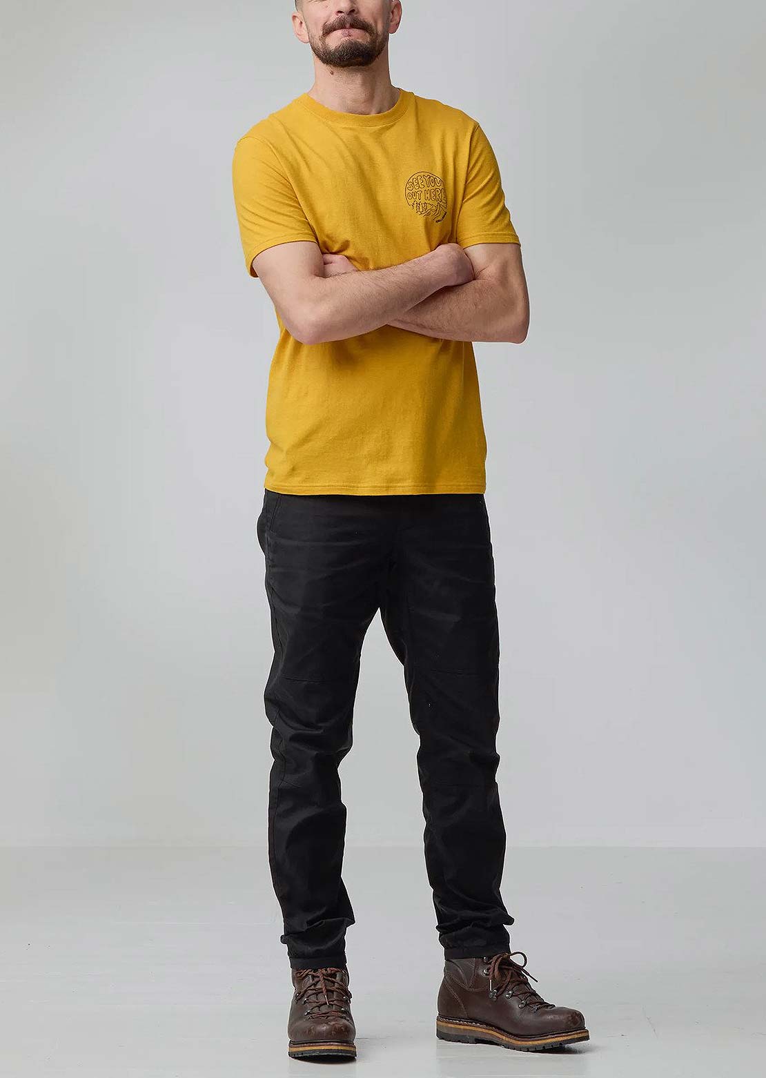 Fjallraven Men's Hemp Blend Out Here T-Shirt Ochre