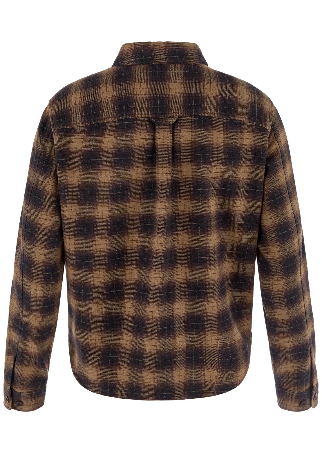Fjallraven Women's Ovik Boxy Flannel Button Up Shirt Black Wood Brown