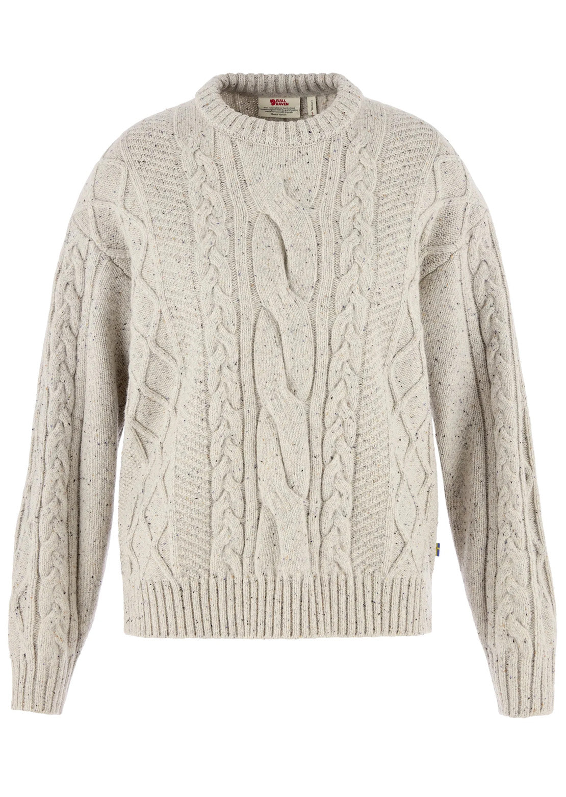 Fjallraven Women's Ovik Cable Knit Sweater White Chalk