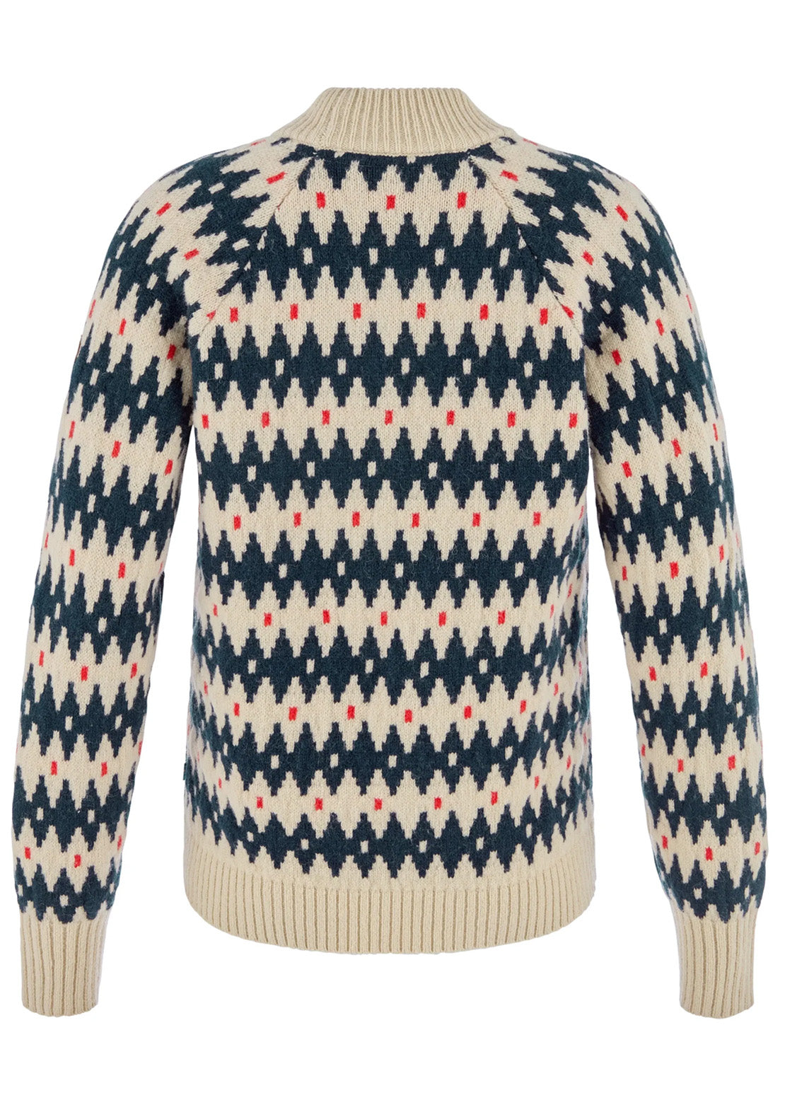 Fjallraven Women's Ovik Jacquard Knit Sweater Light Beige/Dark Navy