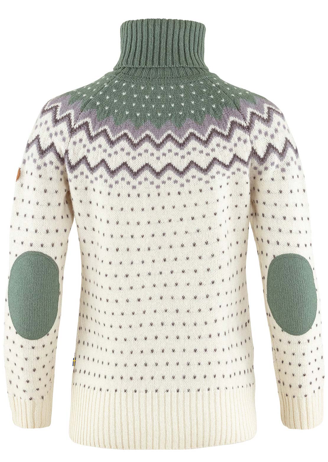 Fjallraven Women's Ovik Knit Roller Neck Sweater Chalk White/Patina Green