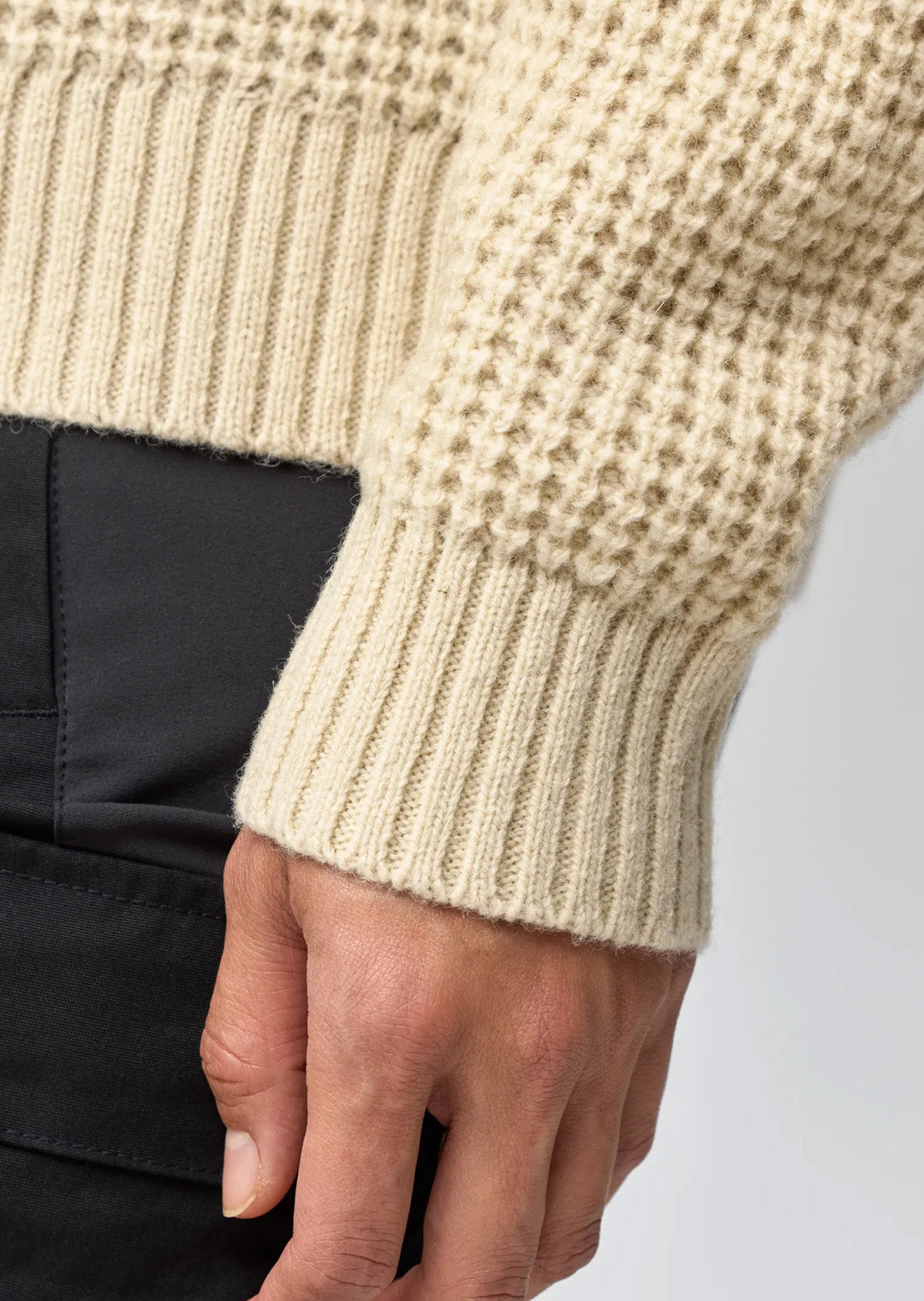 Fjallraven Women's Ovik Waffle Knit Sweater Light Beige