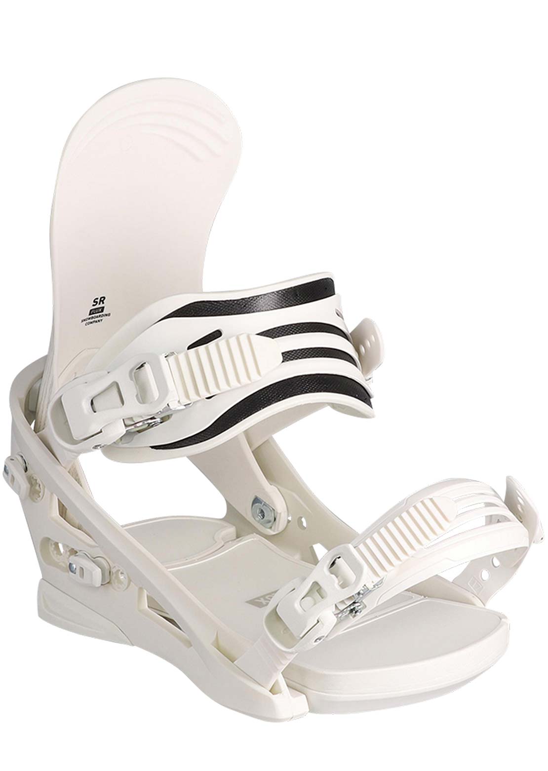Flux Unisex SR Snowboard Bindings White Wood