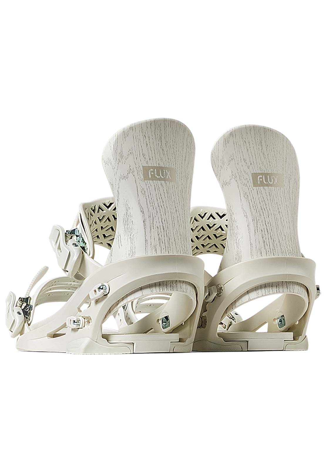 Flux Unisex SR Snowboard Bindings White Wood