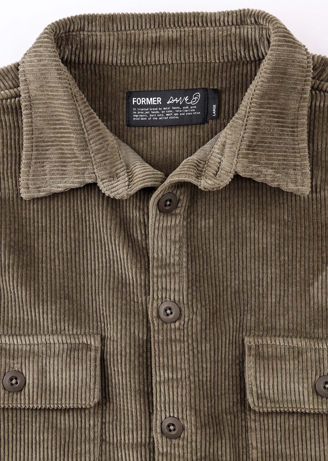 Former Men's Reynolds Cord Long Sleeve Button Up Shirt Pine
