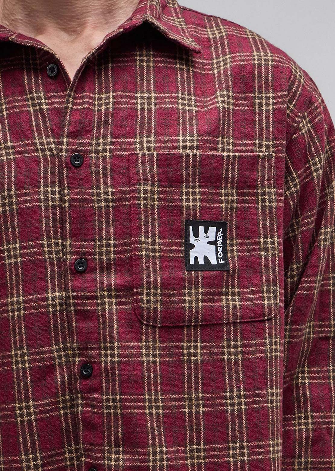 Former Men's Reynolds Flannel Long Sleeve Button Up Shirt Red
