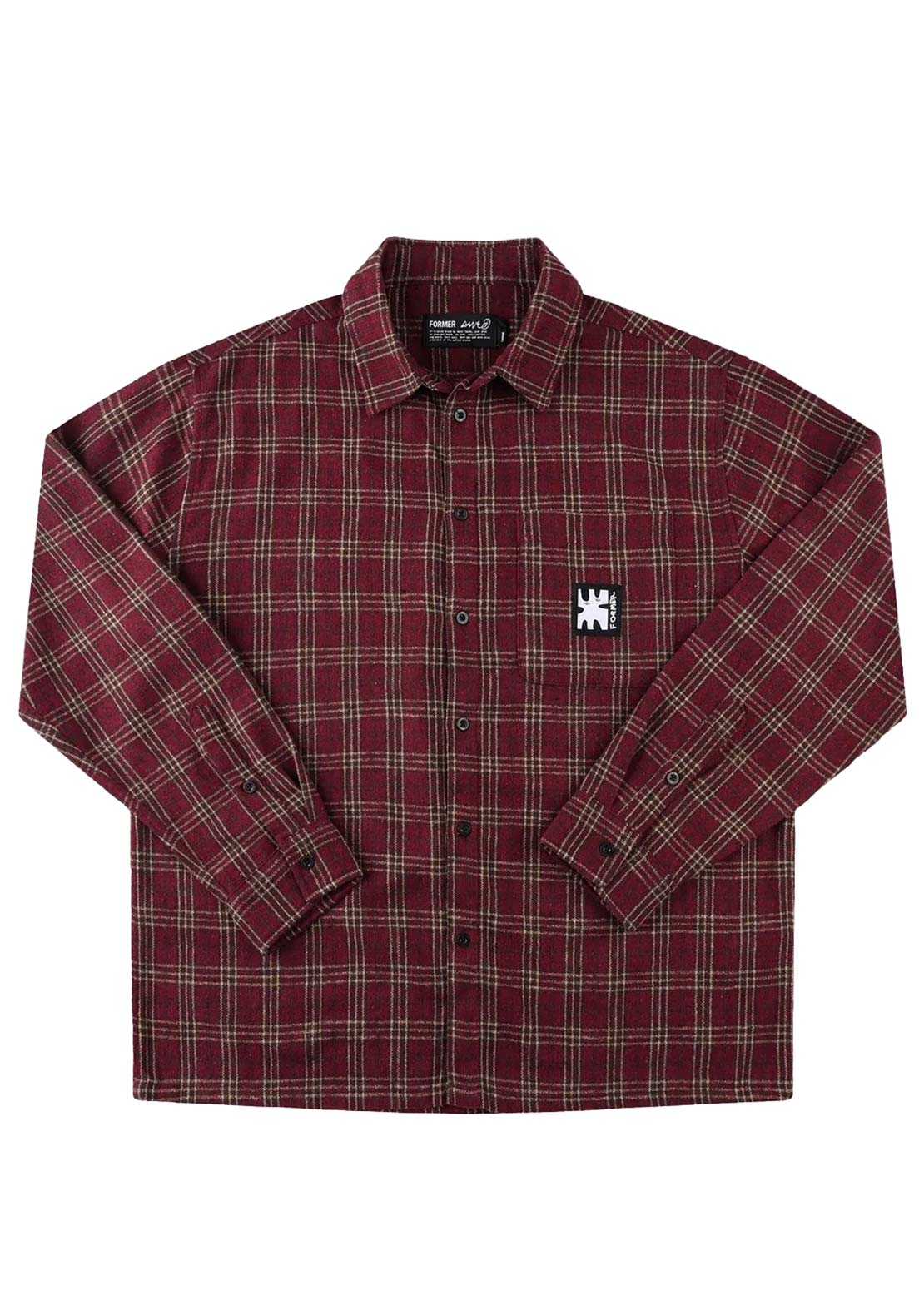 Former Men's Reynolds Flannel Long Sleeve Button Up Shirt Red