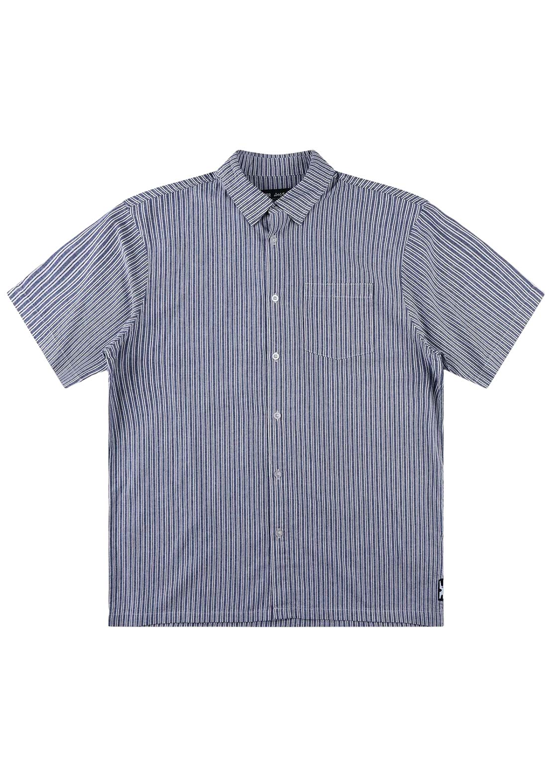 Former Men's Reynolds Stripe Button Up Shirt Bone Navy