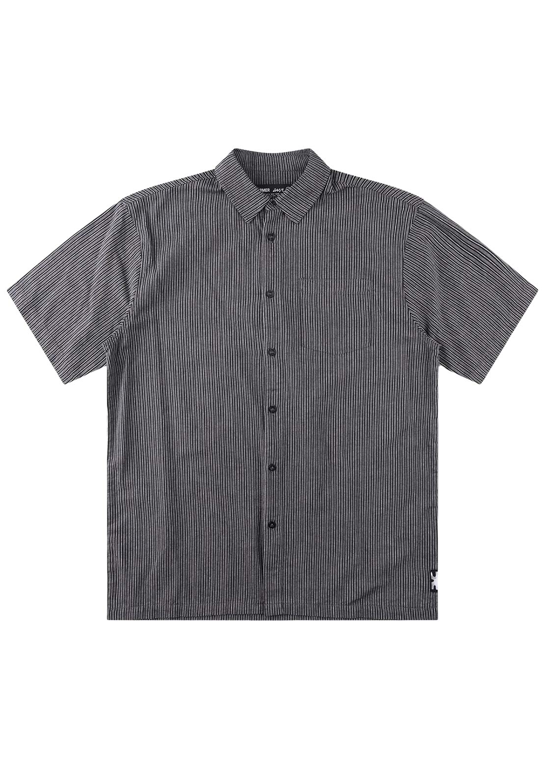 Former Men's Reynolds Stripe Button Up Shirt Worn Black