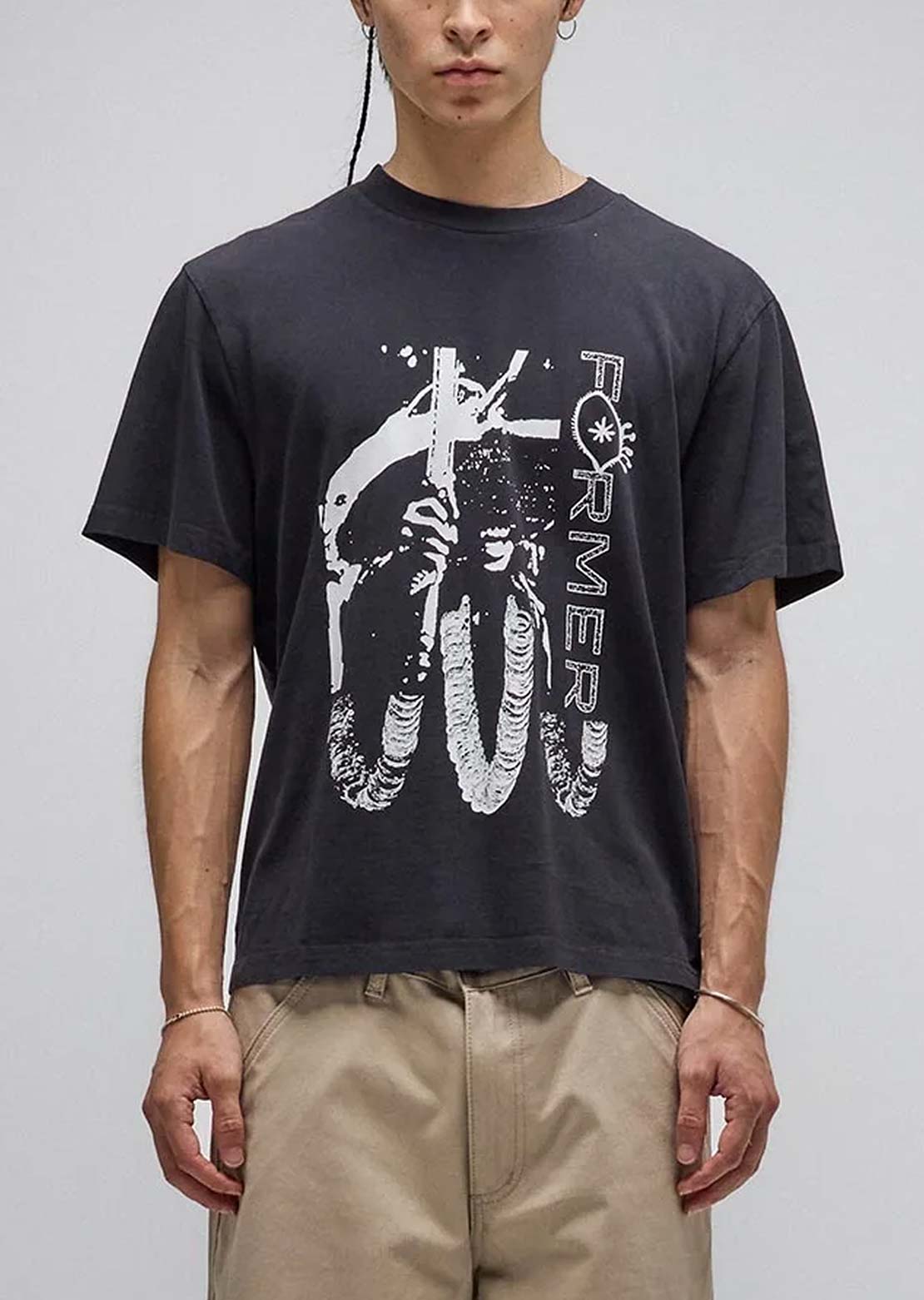 Former Men's Sacrifice Shrunken T-Shirt Washed Black