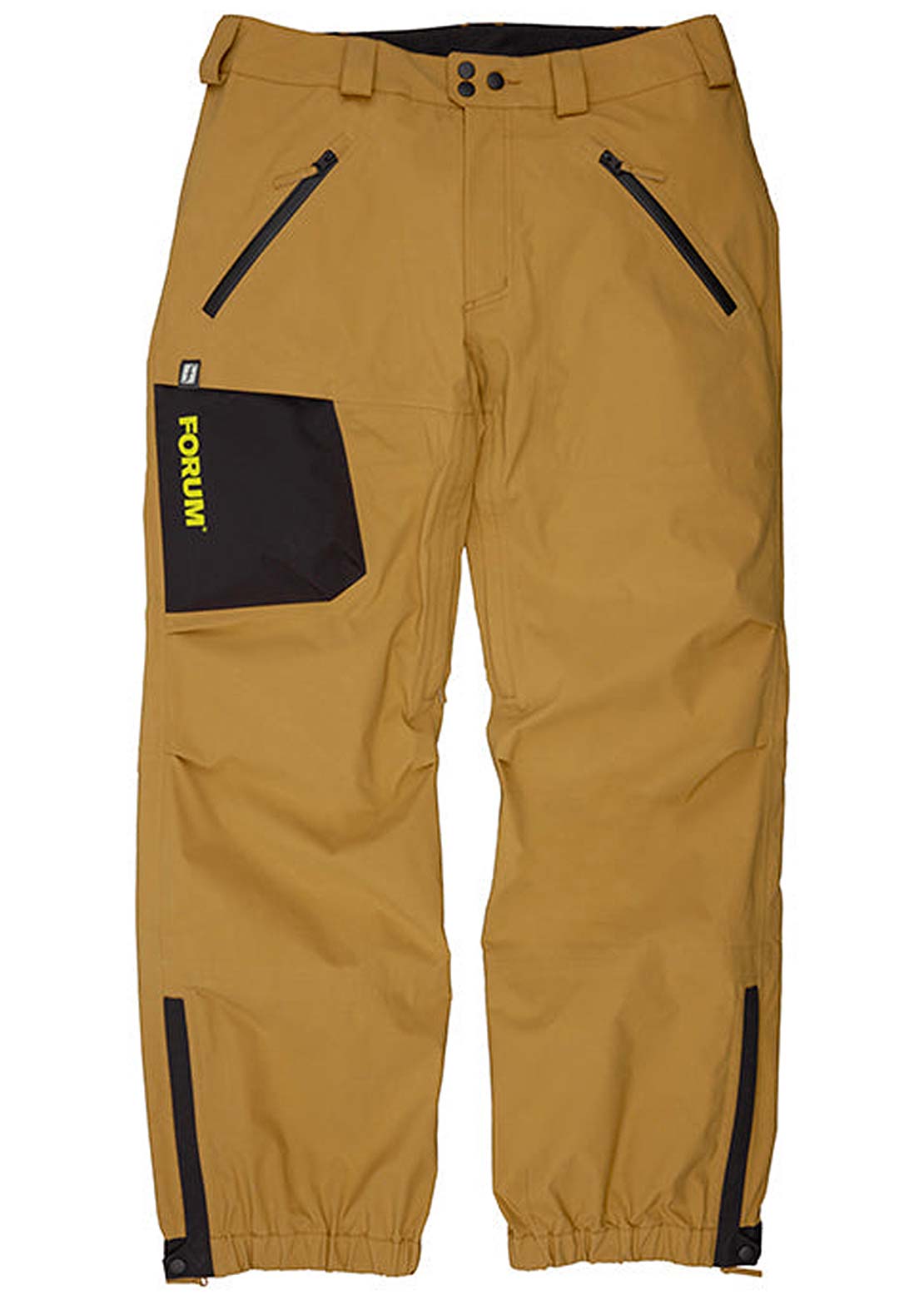 Forum Men's 3-Layer All-Mountain Snowboard Pants Worker Gold