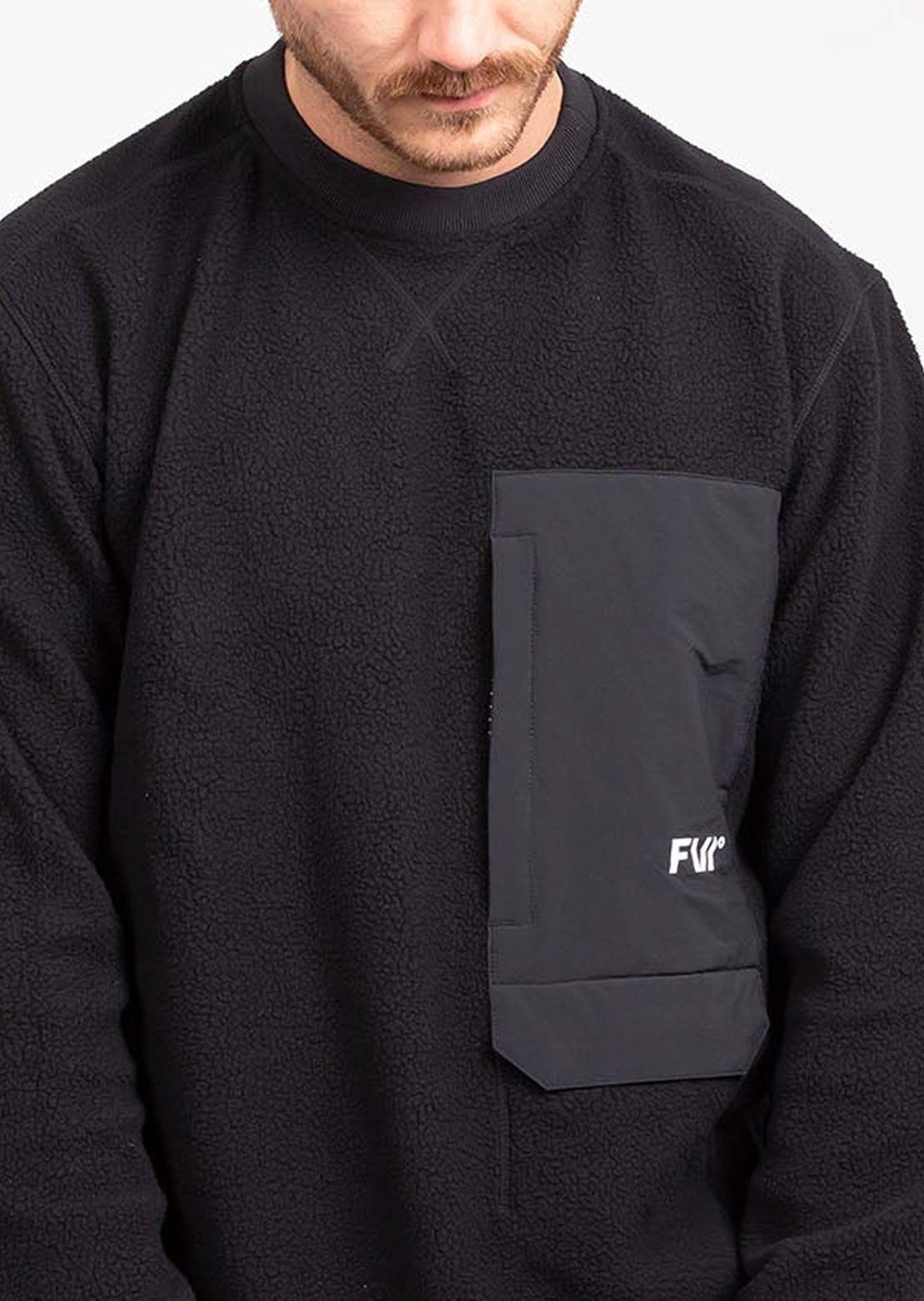Forward Men&#39;s Root Sherpa Crew Jacket Jet Black