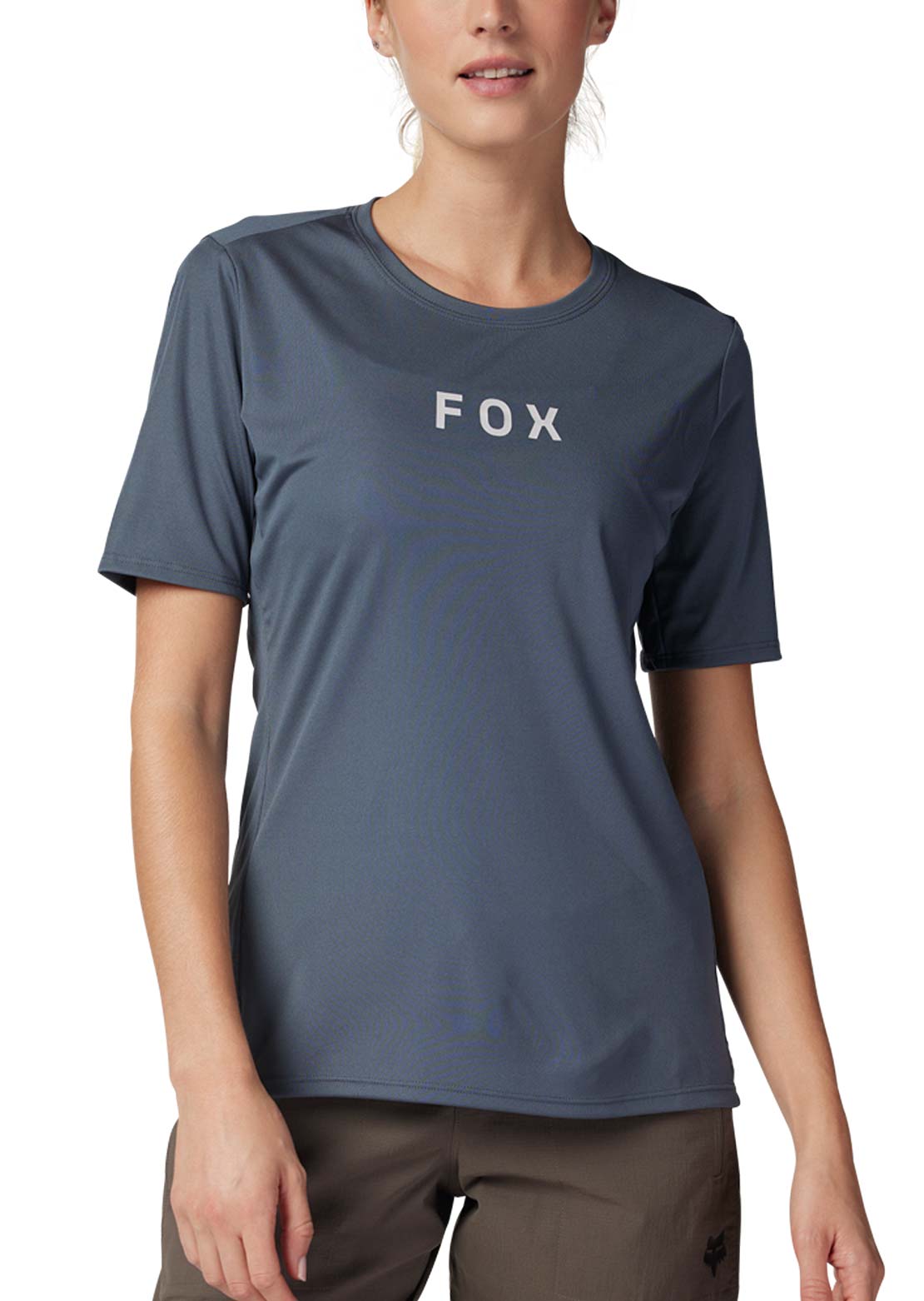 Fox Women's Ranger Short Sleeve Jersey Wordmark Graphite