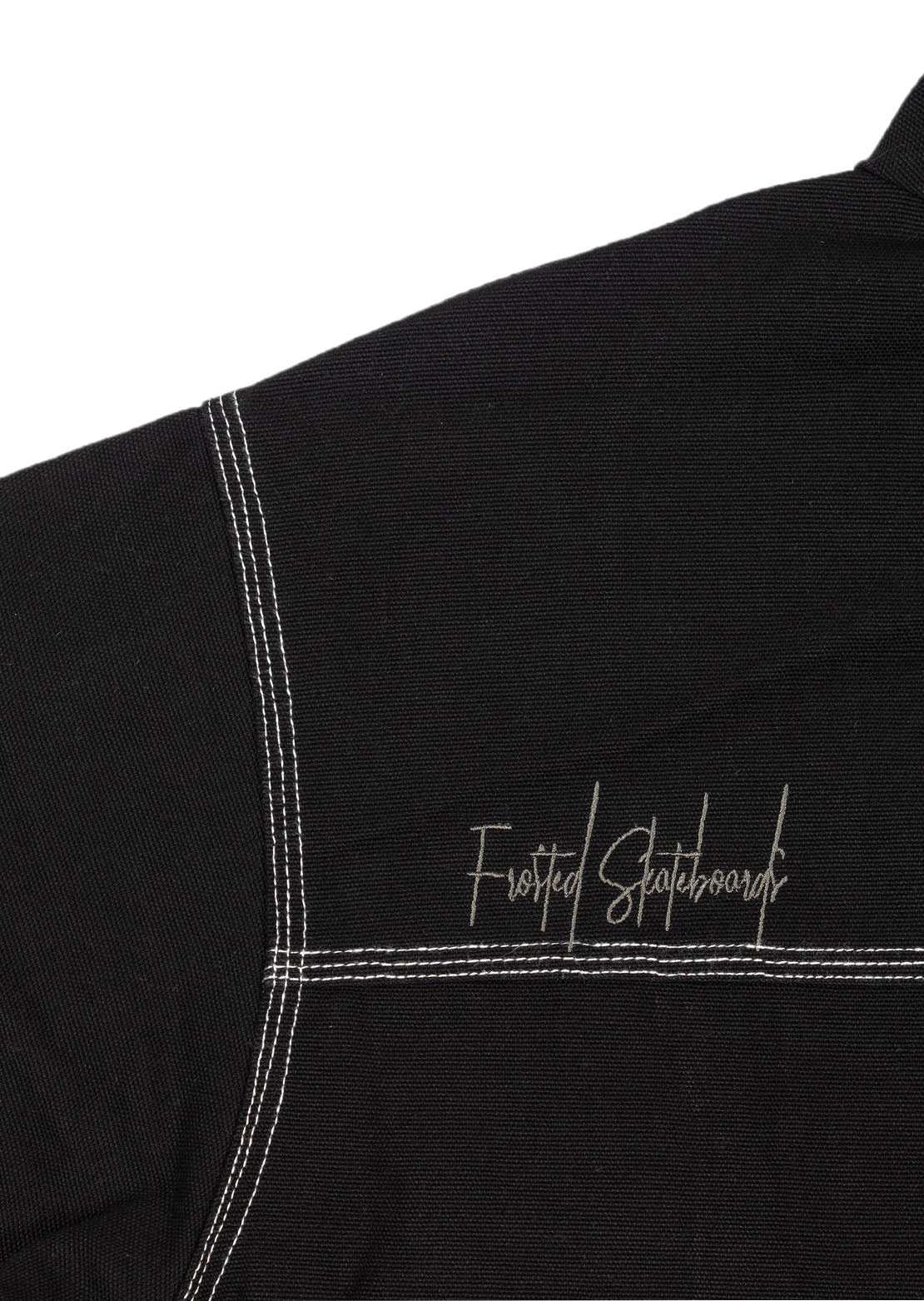 Frosted Men's Denim Jacket Off Black