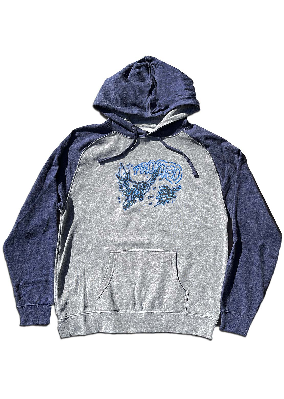 Frosted Unisex Bird Logo Hood Ash Grey/Navy