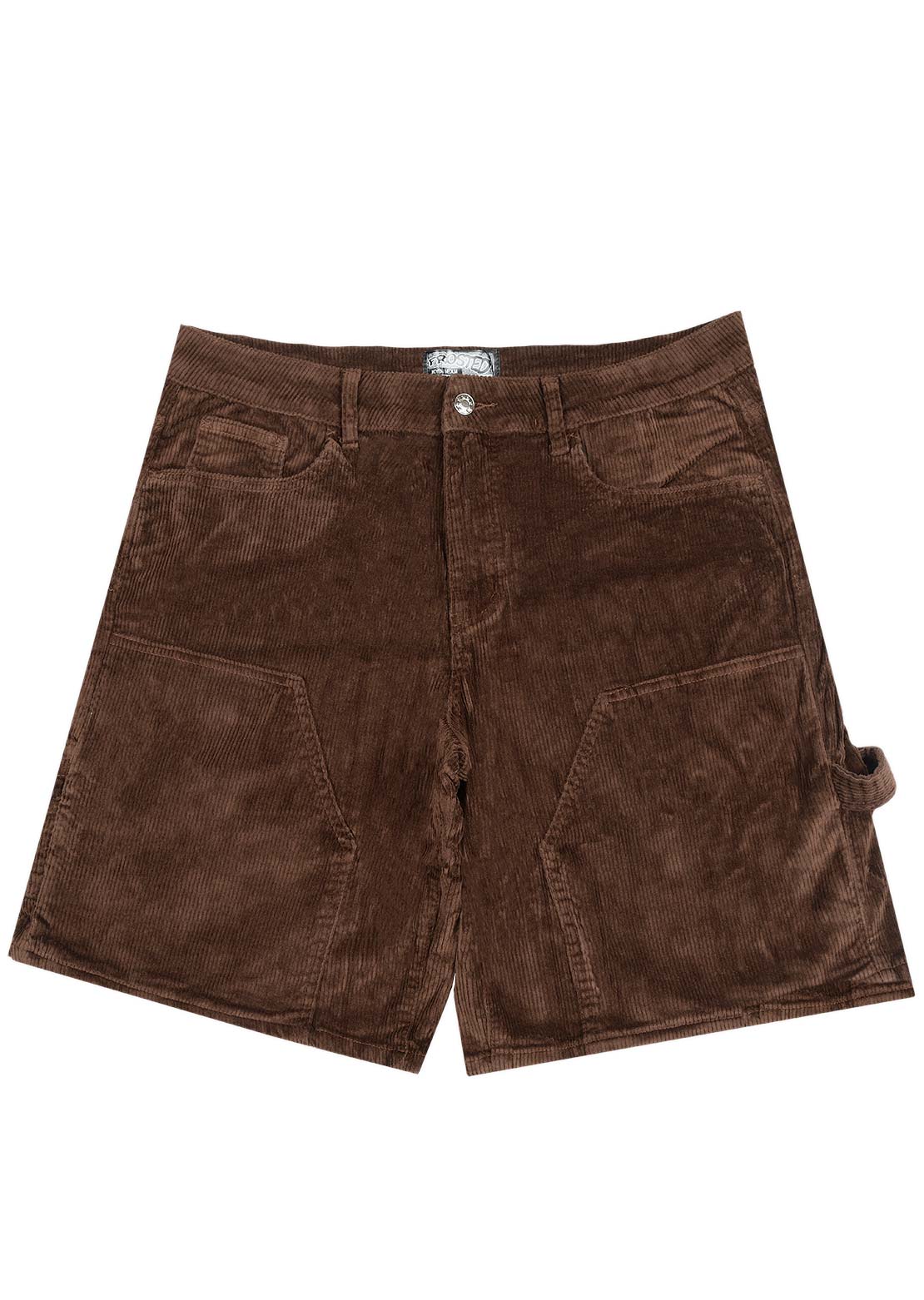 Frosted Unisex Carpenter Cords Shorts Coffee