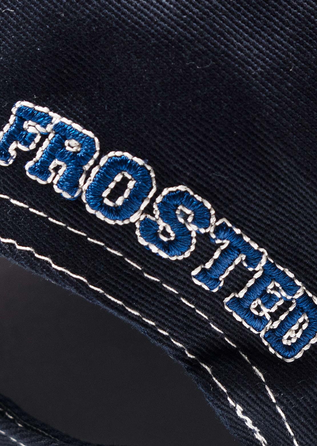 Frosted Unisex Embroidery Cap Navy/Beige