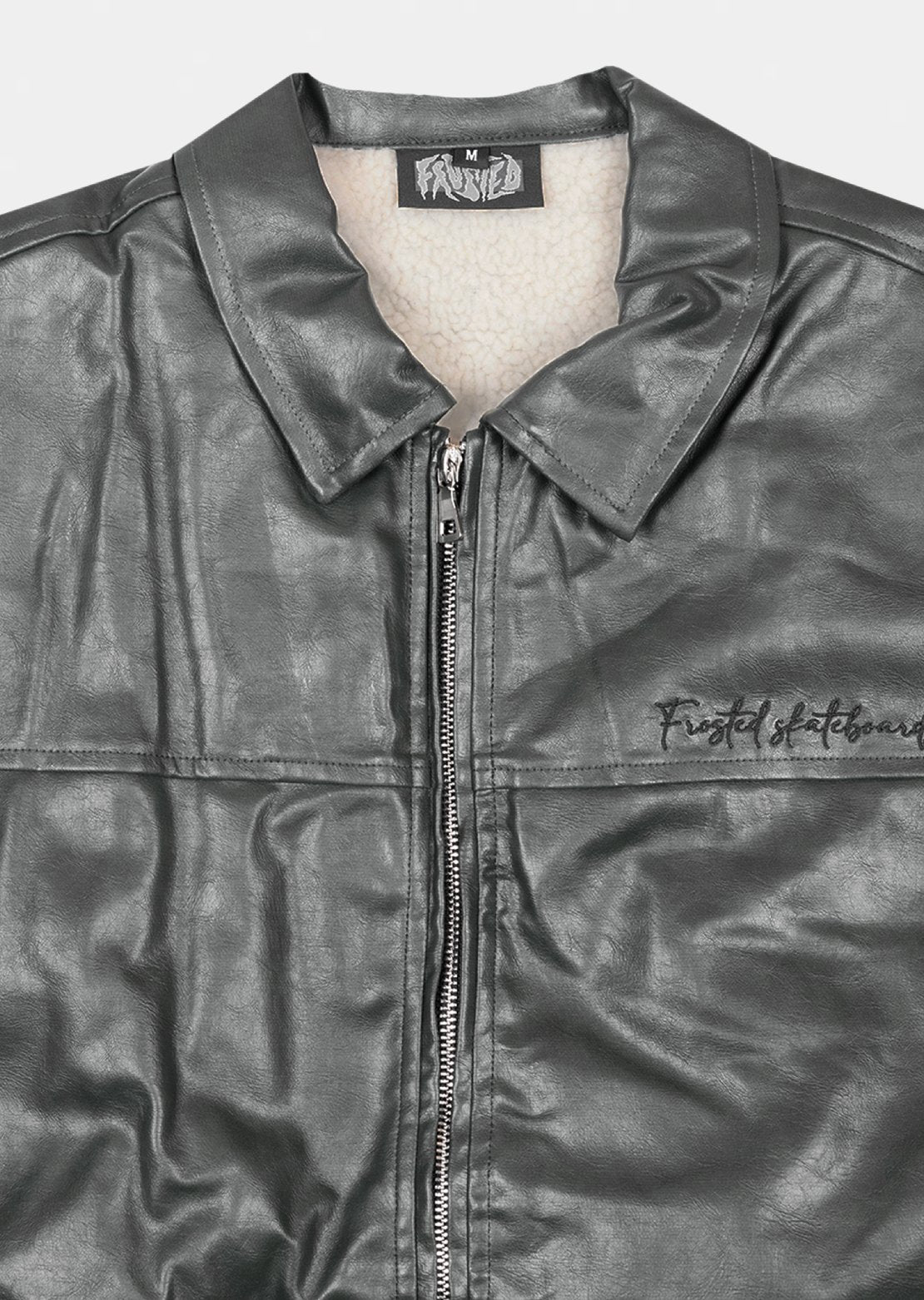 Frosted Unisex F-Leather Jacket Black