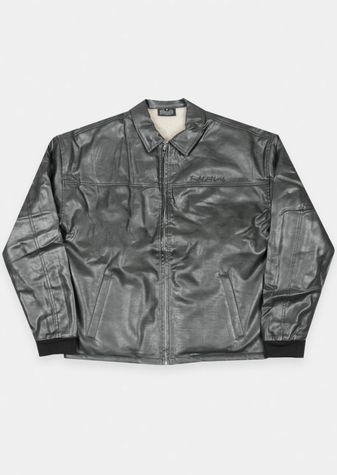 Frosted Unisex F-Leather Jacket Black