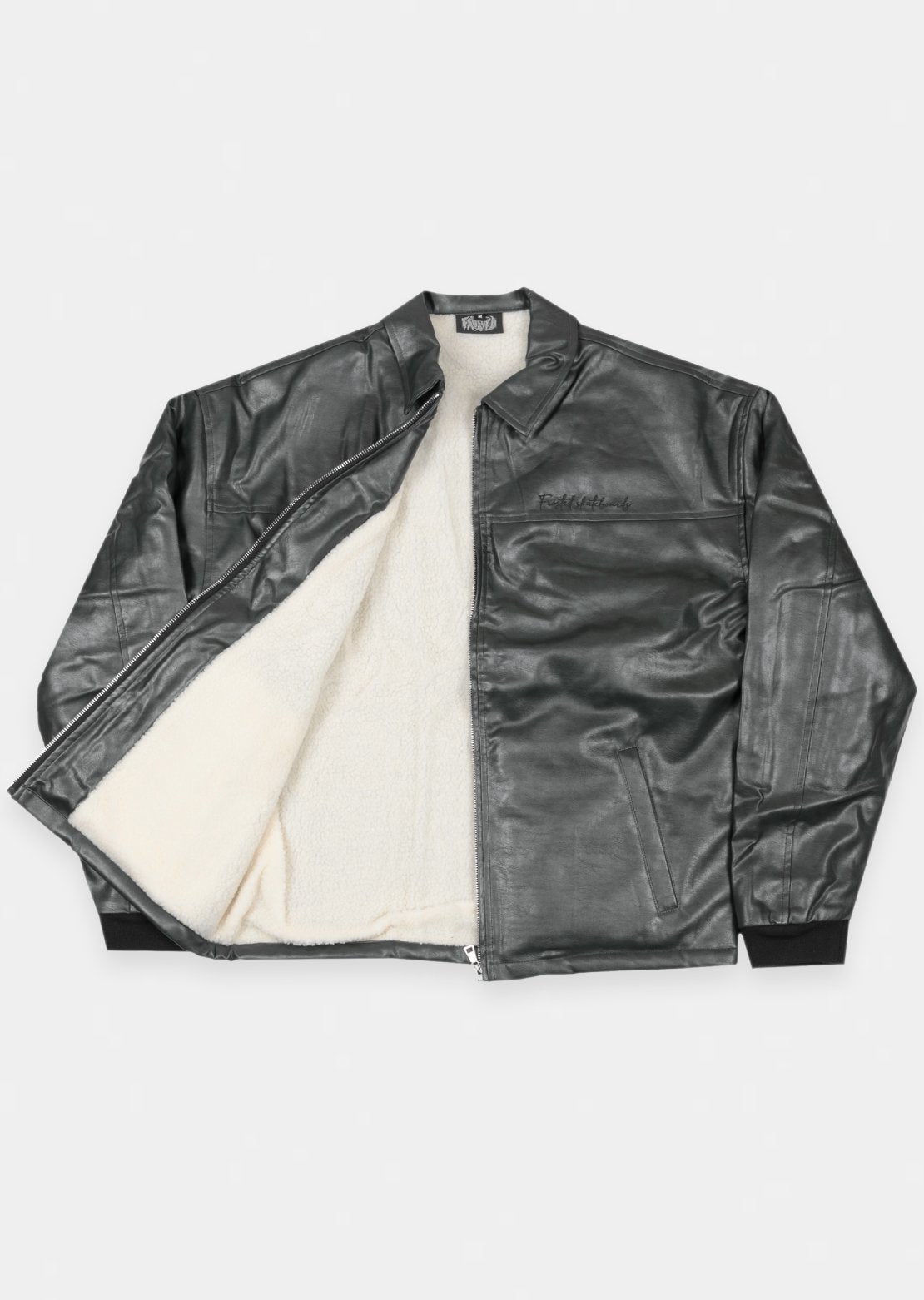 Frosted Unisex F-Leather Jacket Black
