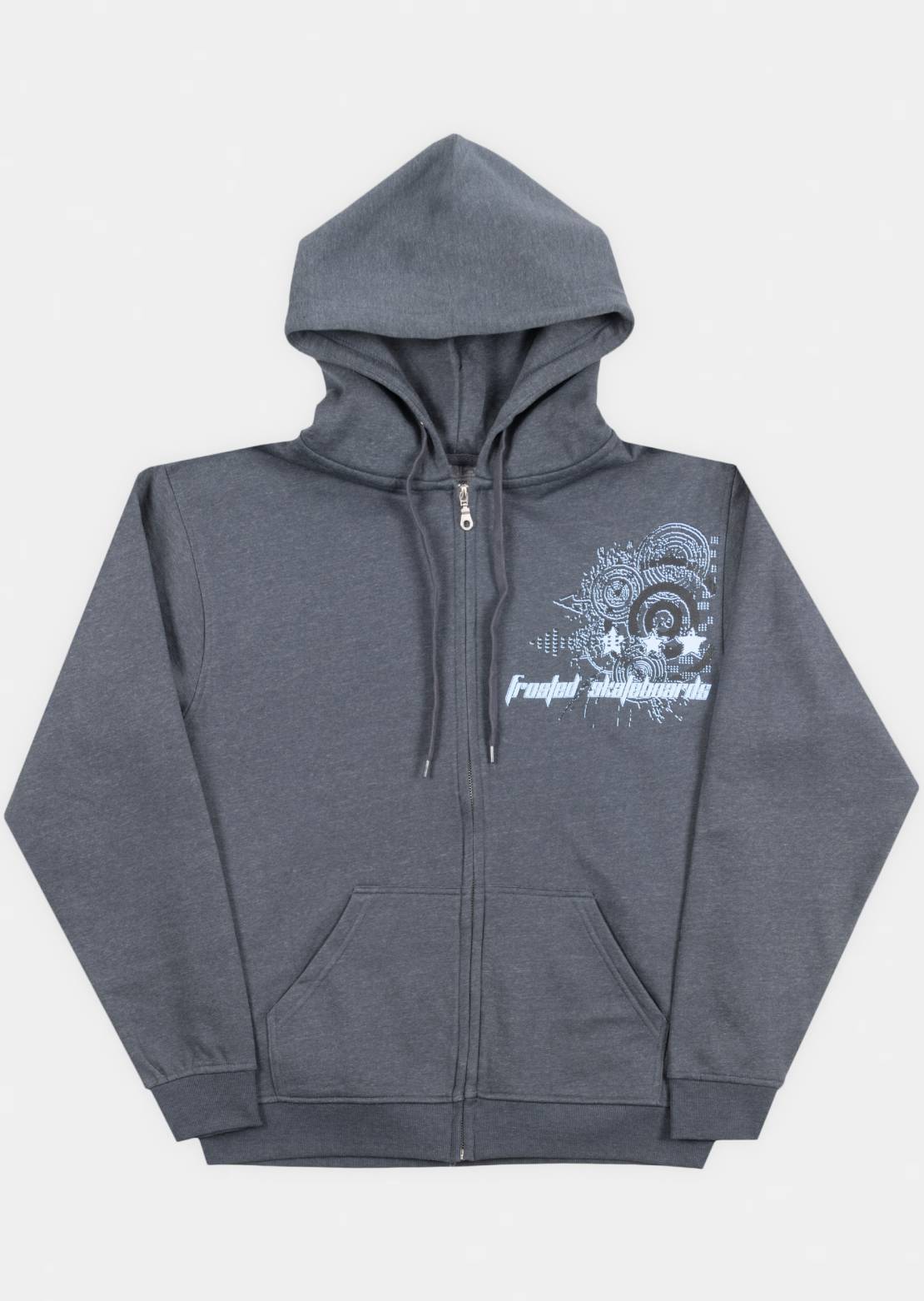 Frosted Unisex Rockstah Zip Up Hood Charcoal