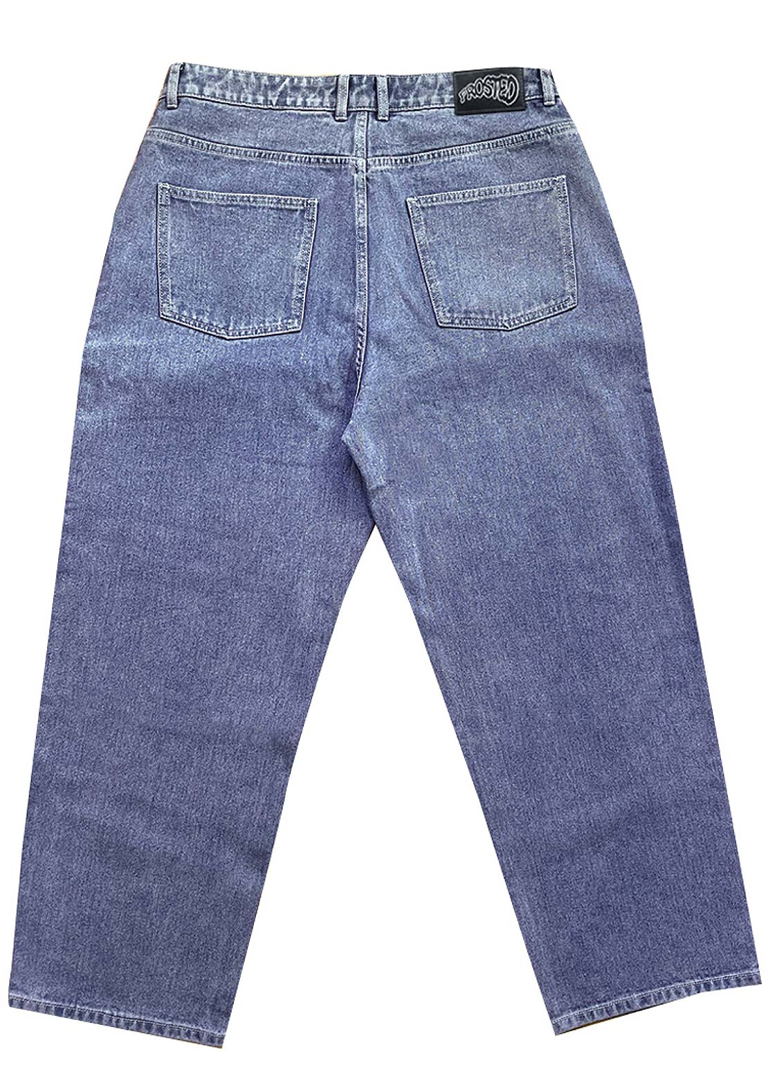 Frosted Wavy Jeans Pants Blue Grey