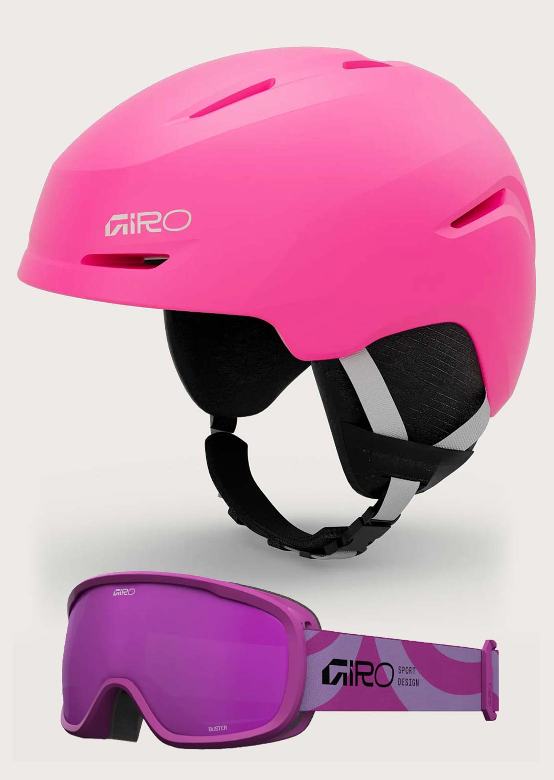 Giro Junior Spur CP Snow Helmet Matte Bright Pink