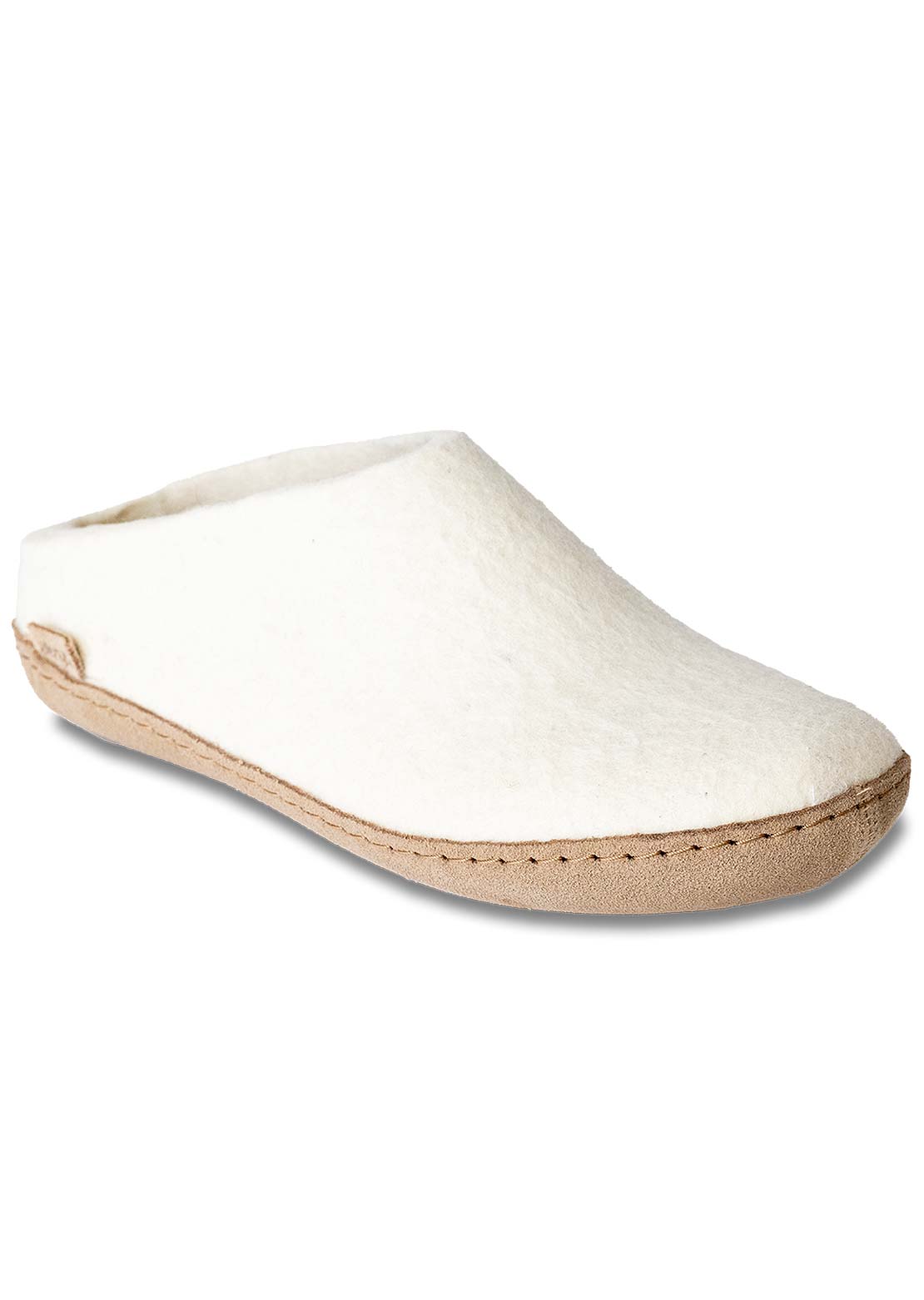 Glerups Unisex Slip-On Leather Slippers White