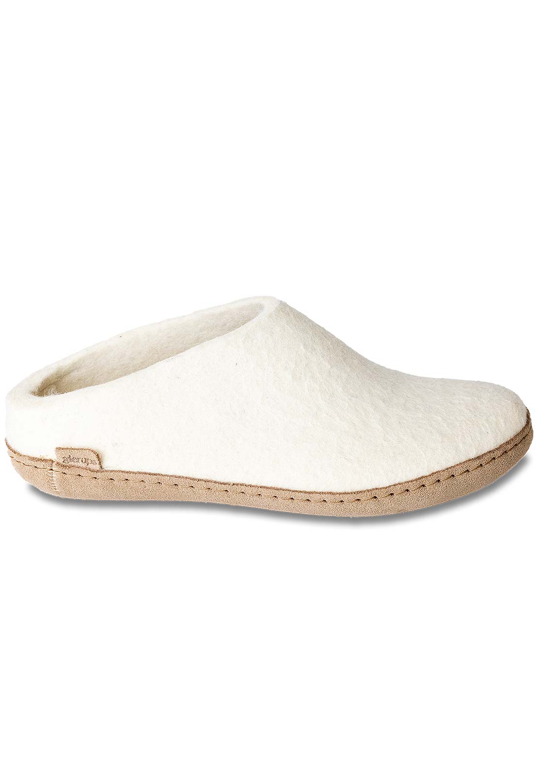 Glerups Unisex Slip-On Leather Slippers White