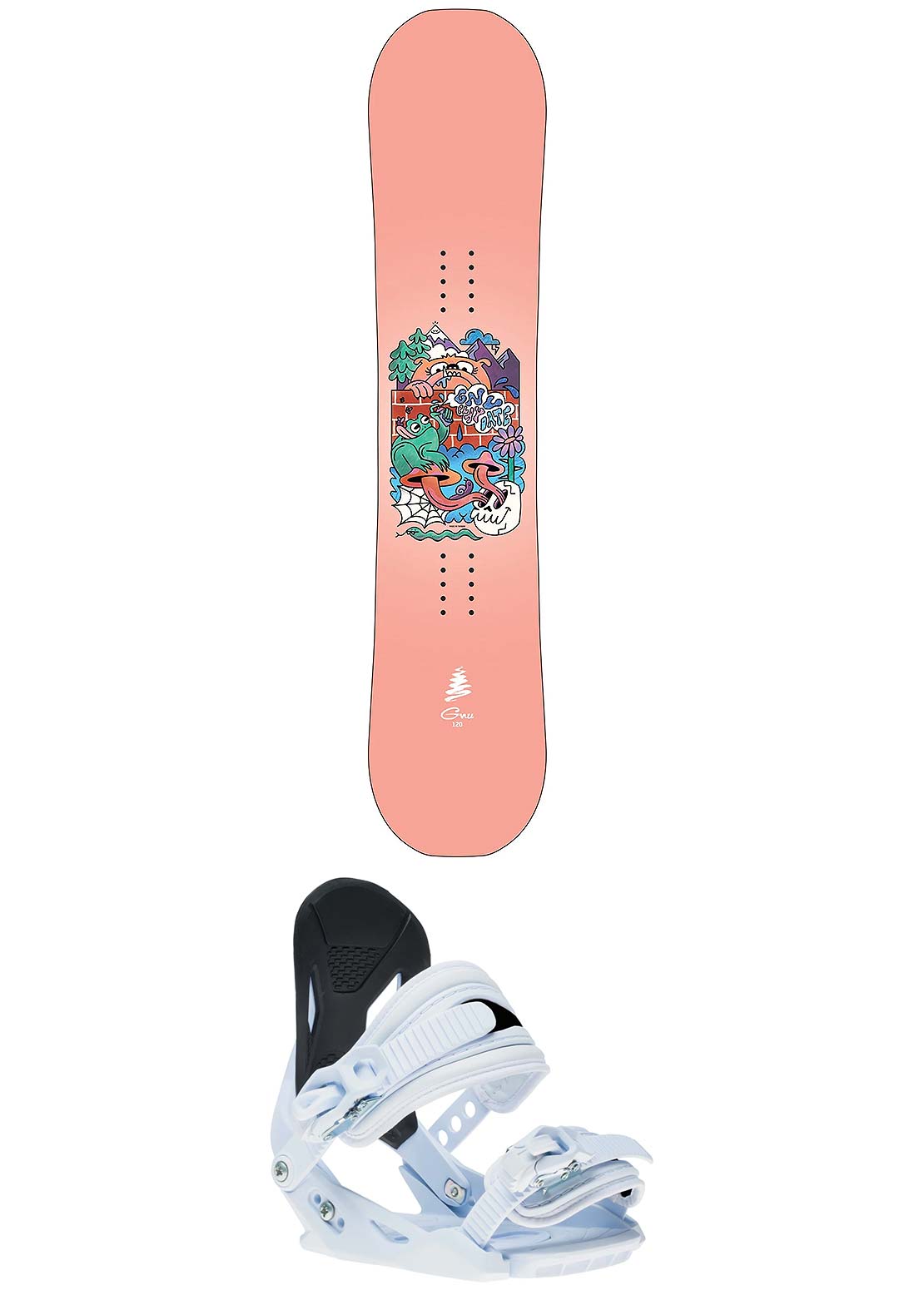 GNU Junior Playdate Grom Snowboard Package