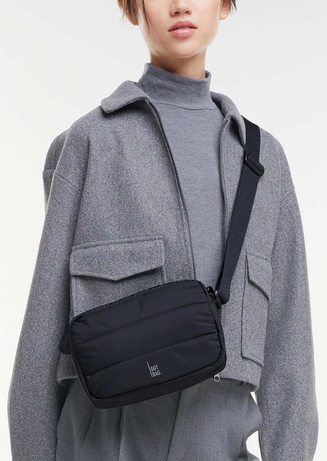 Got Bag Unisex Puffer Crossbody Bag Black