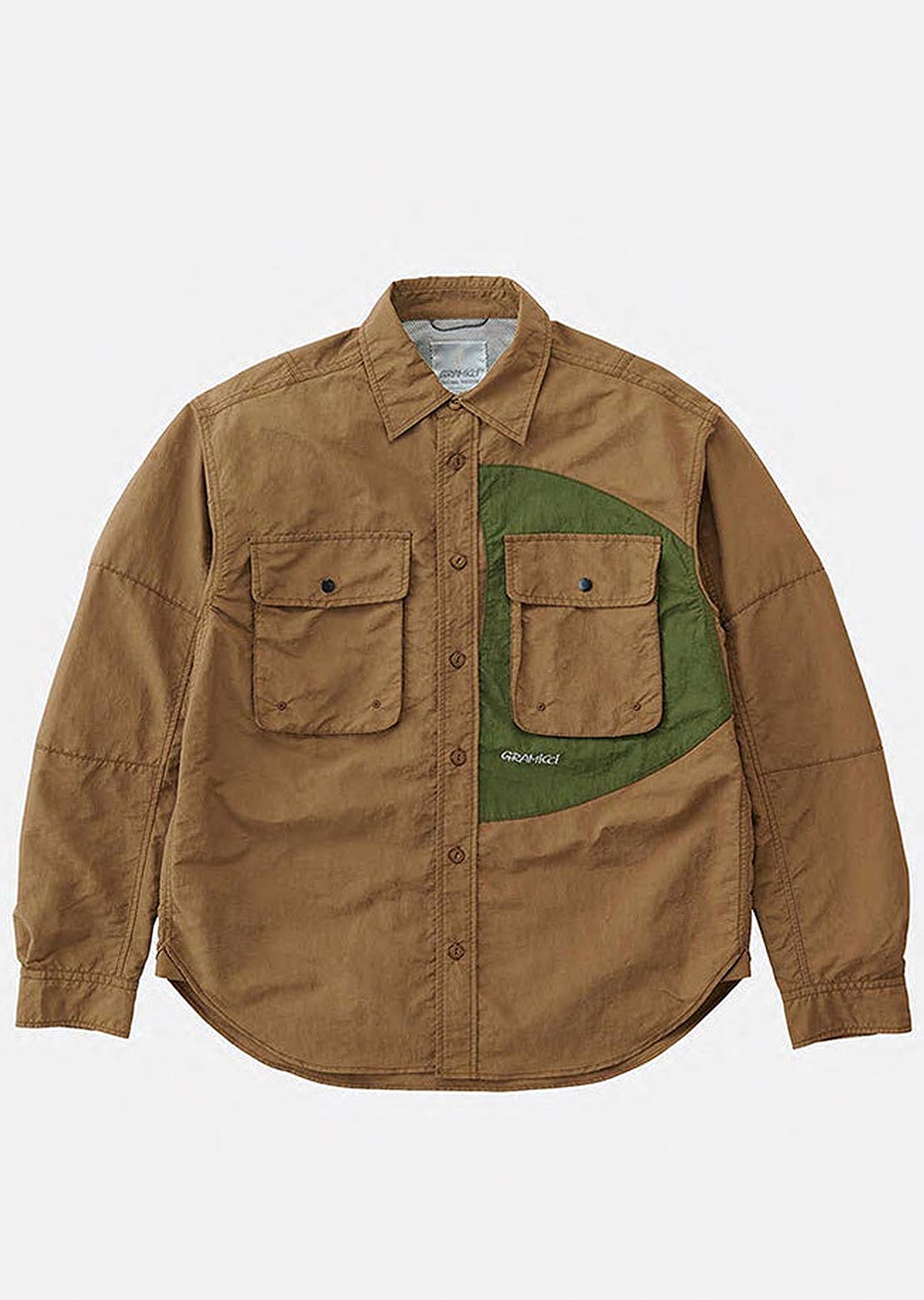 Gramicci Men's Nylon Brentwood Button Up Shirt Coyote